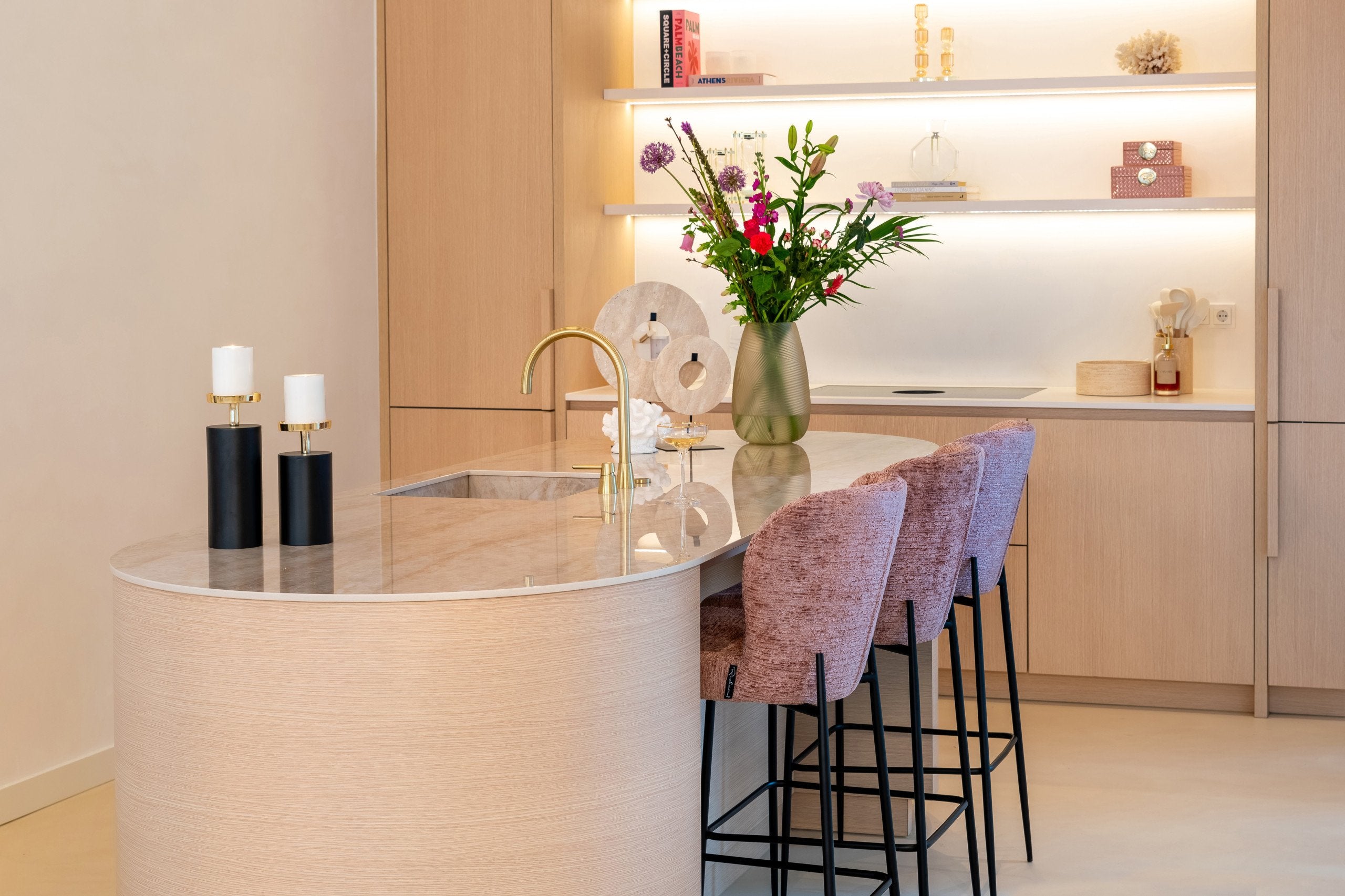 Candle holder Caya black/gold small