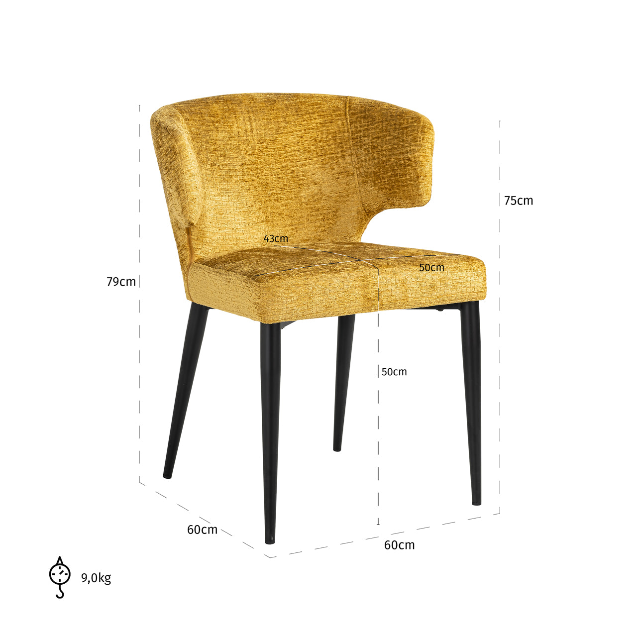 Dining chair Taylor mustard fusion