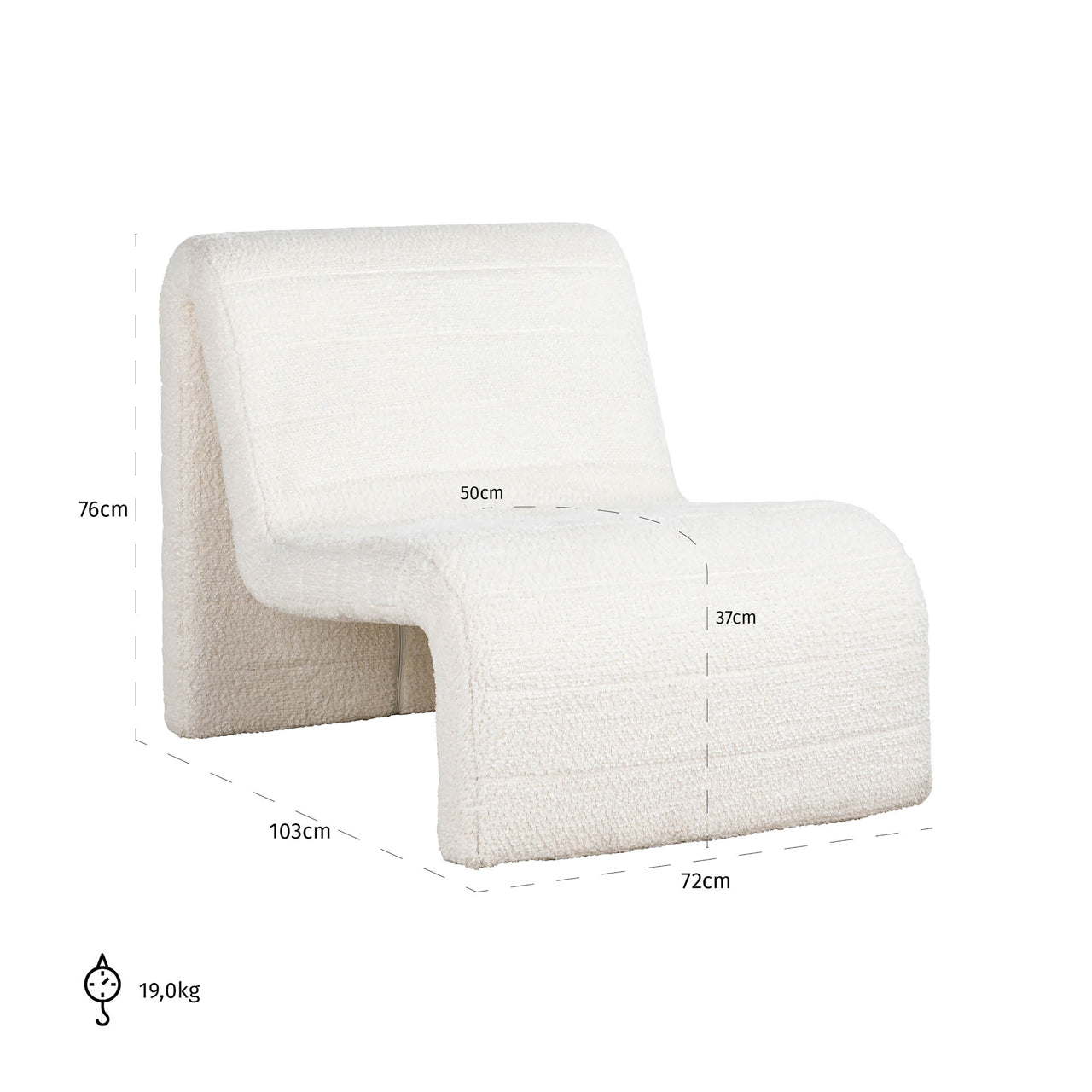 Lounge chair Kelly lovely white