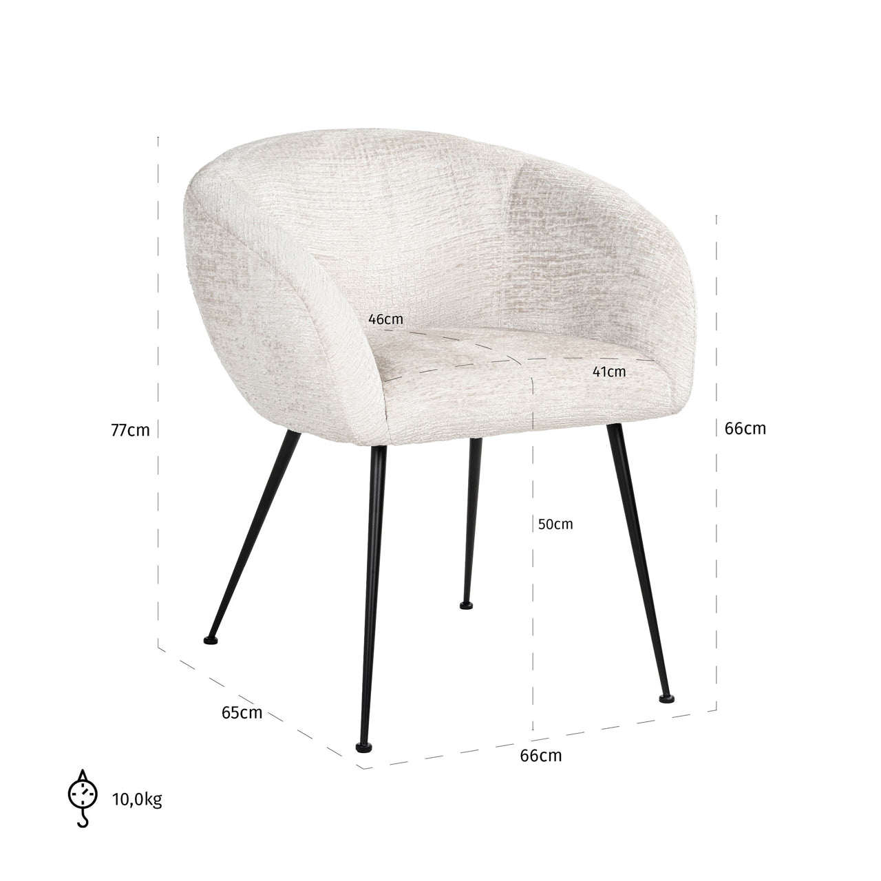 Dining chair Ruby cream fusion