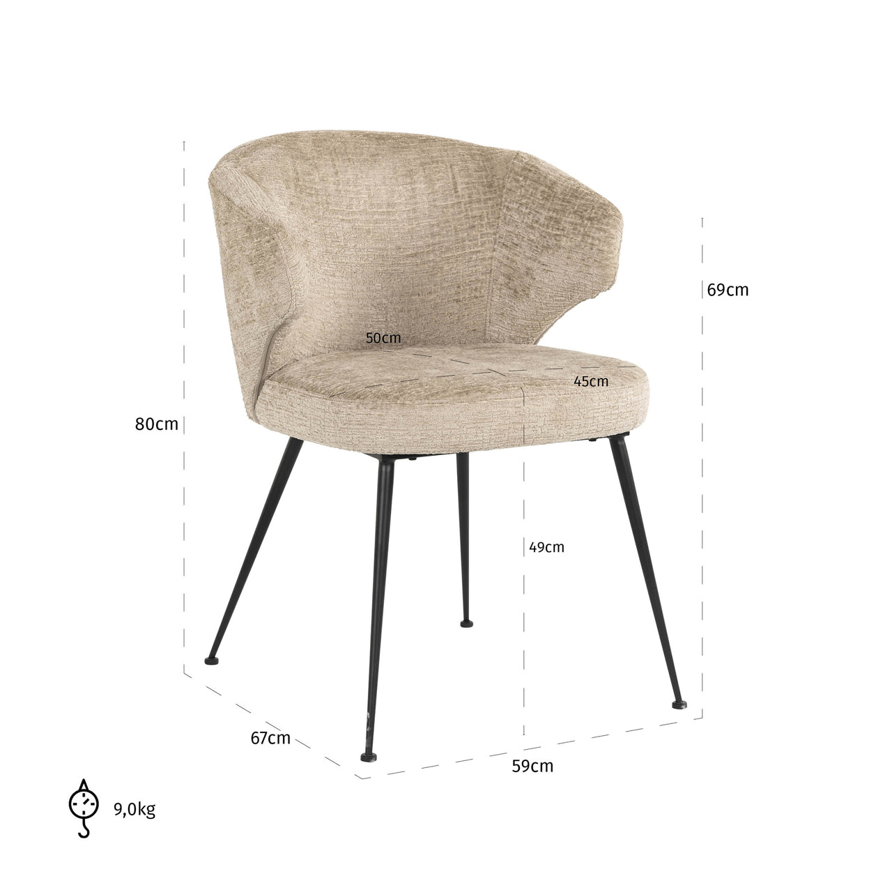 Dining chair Xandra desert fusion fire retardant
