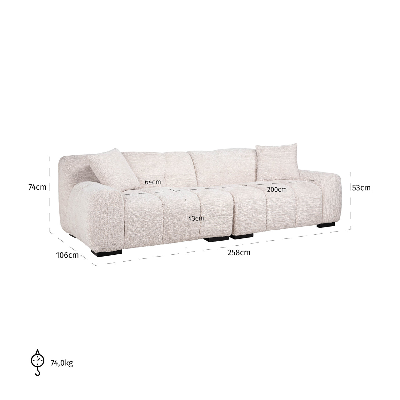 Sofa Charelle lovely cream