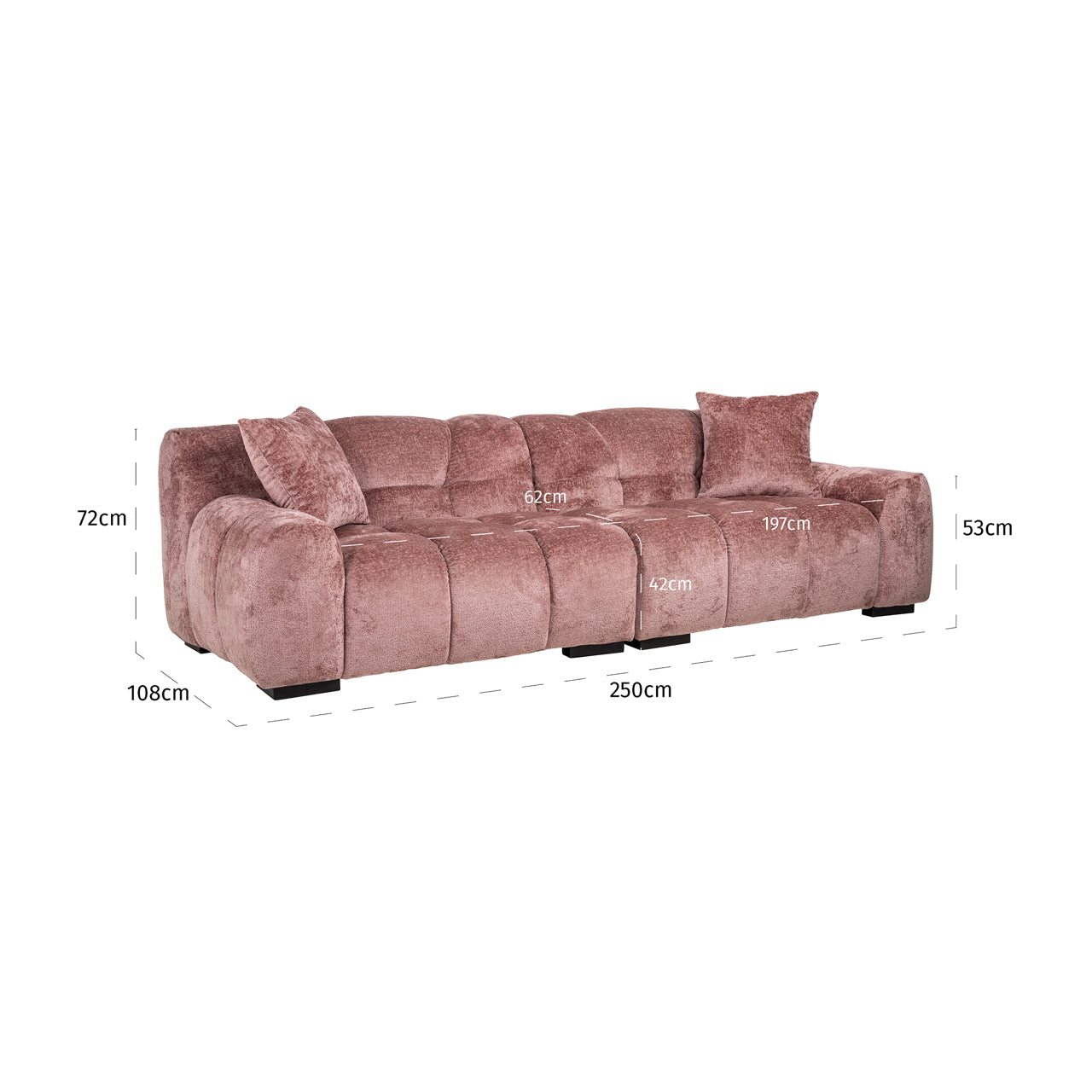 Sofa Charelle rose chenille