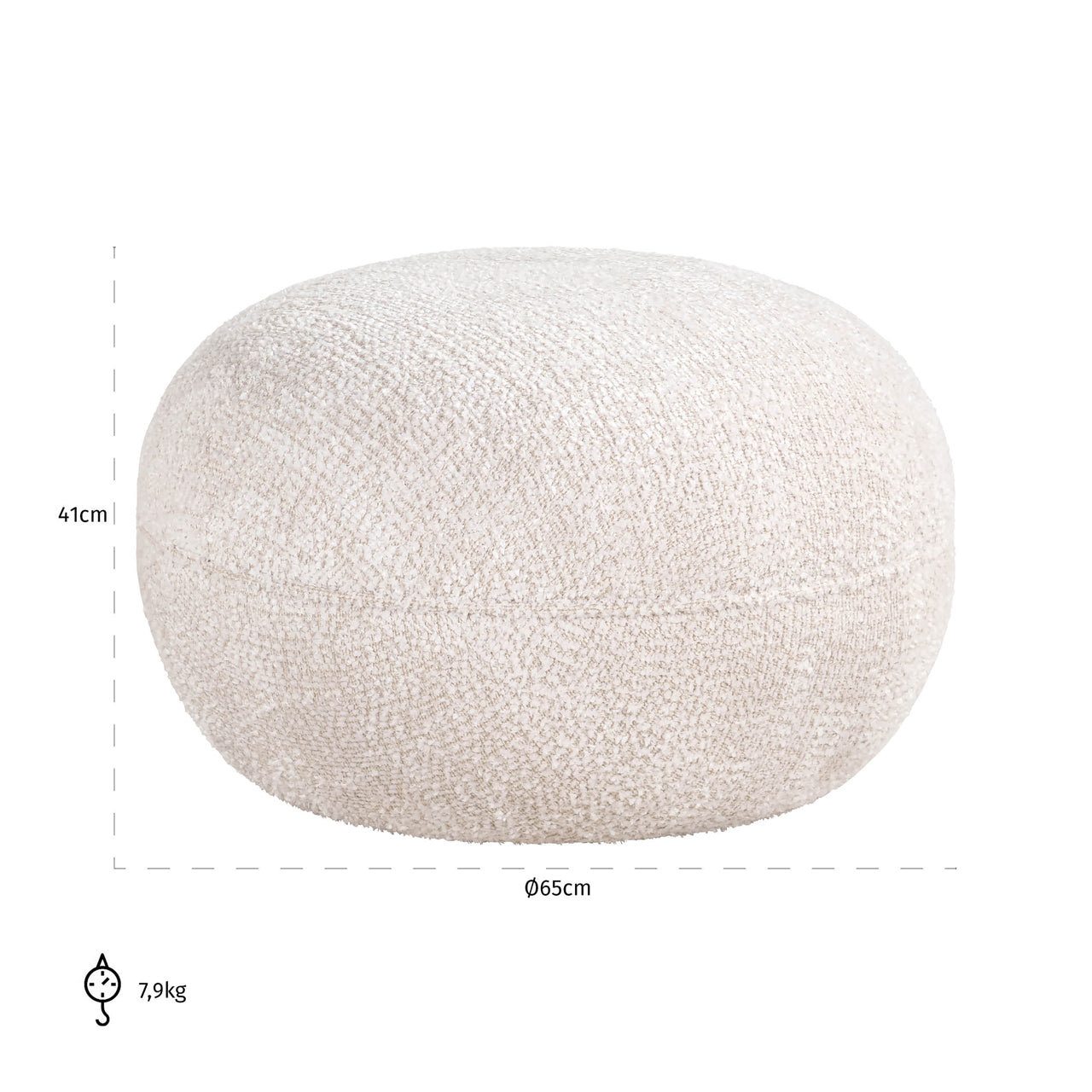 Pouffe & Footstool Jace lovely cream
