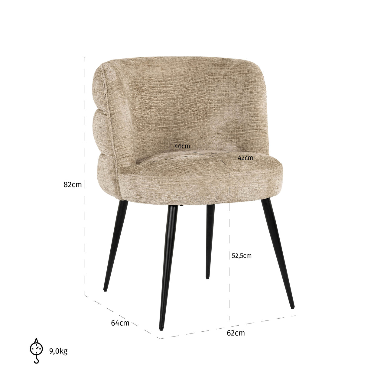 Dining chair Stella desert fusion fire retardant