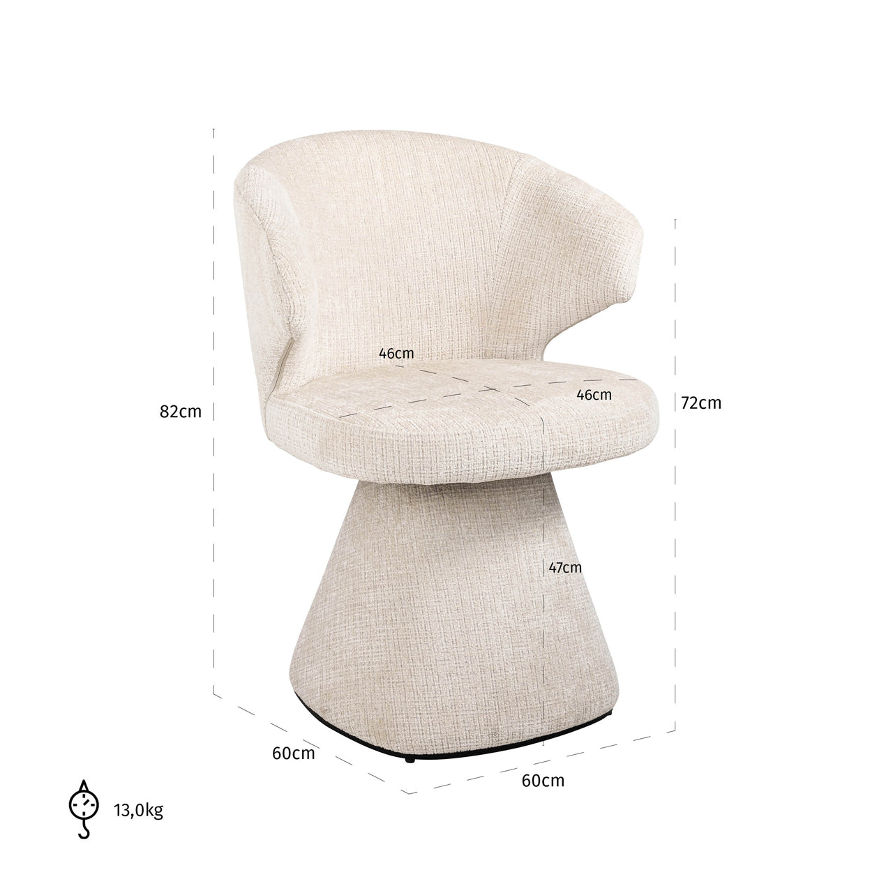 Dining chair Gatsbi niagara beige fire retardant