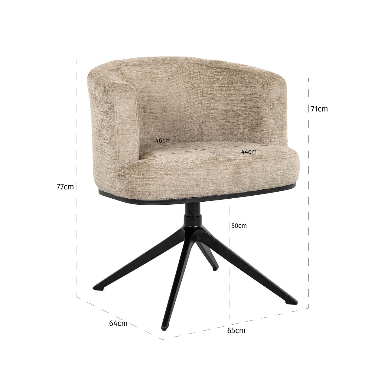 Dining chair Cheyenne desert fusion swivel fire retardant