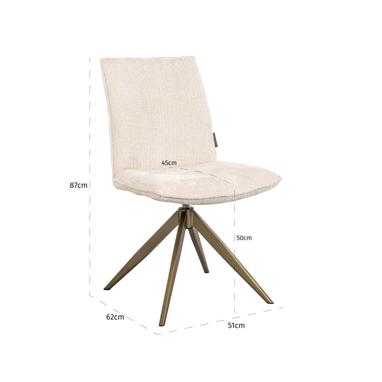 Dining chair Dakota niagara beige swivel