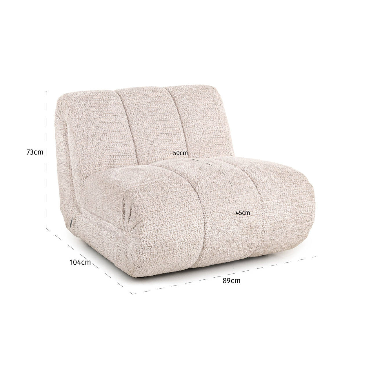 Lounge chair Kyli lovely cream