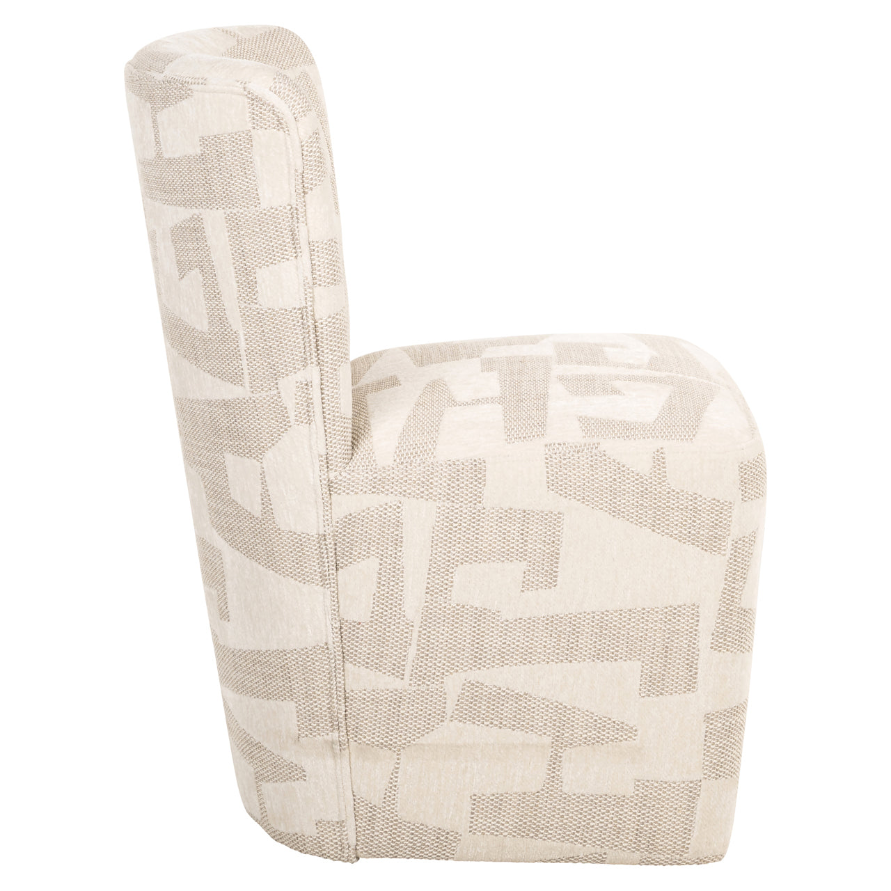 Dining chair Lorain beige graffic on wheels