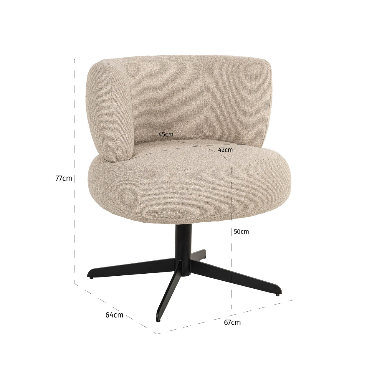Dining chair Alexis biscotti swivel