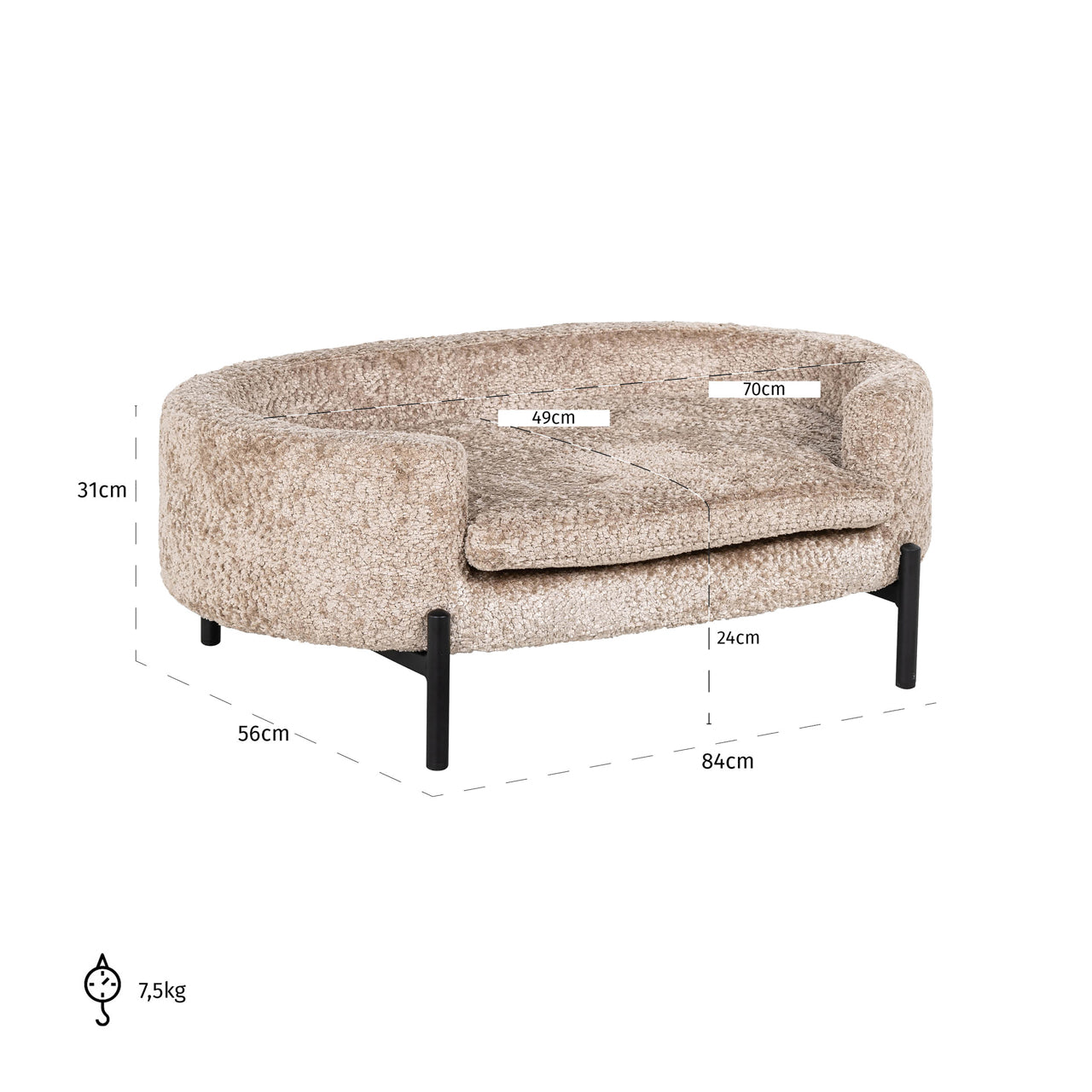 Pet bed Dolly sheep natural