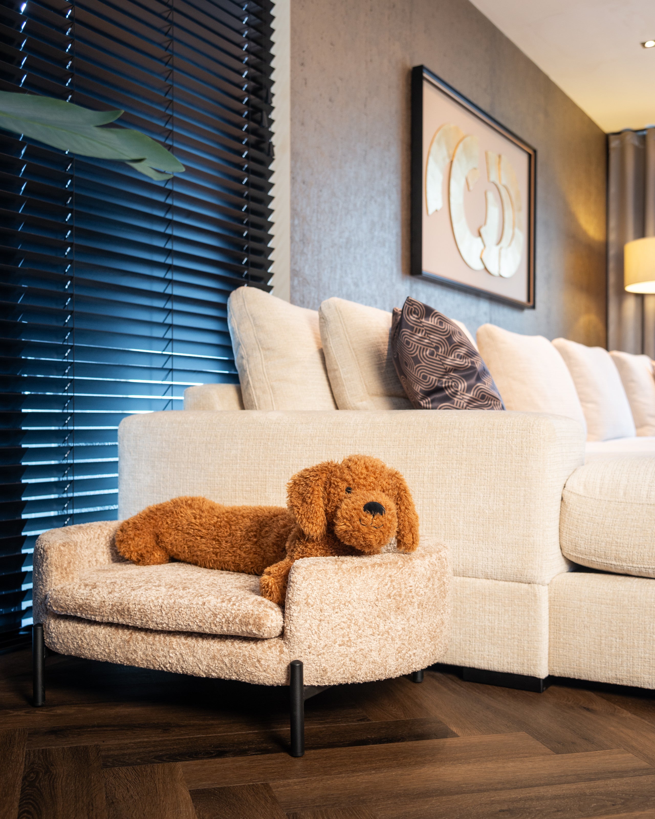 Pet bed Dolly beige blockweave