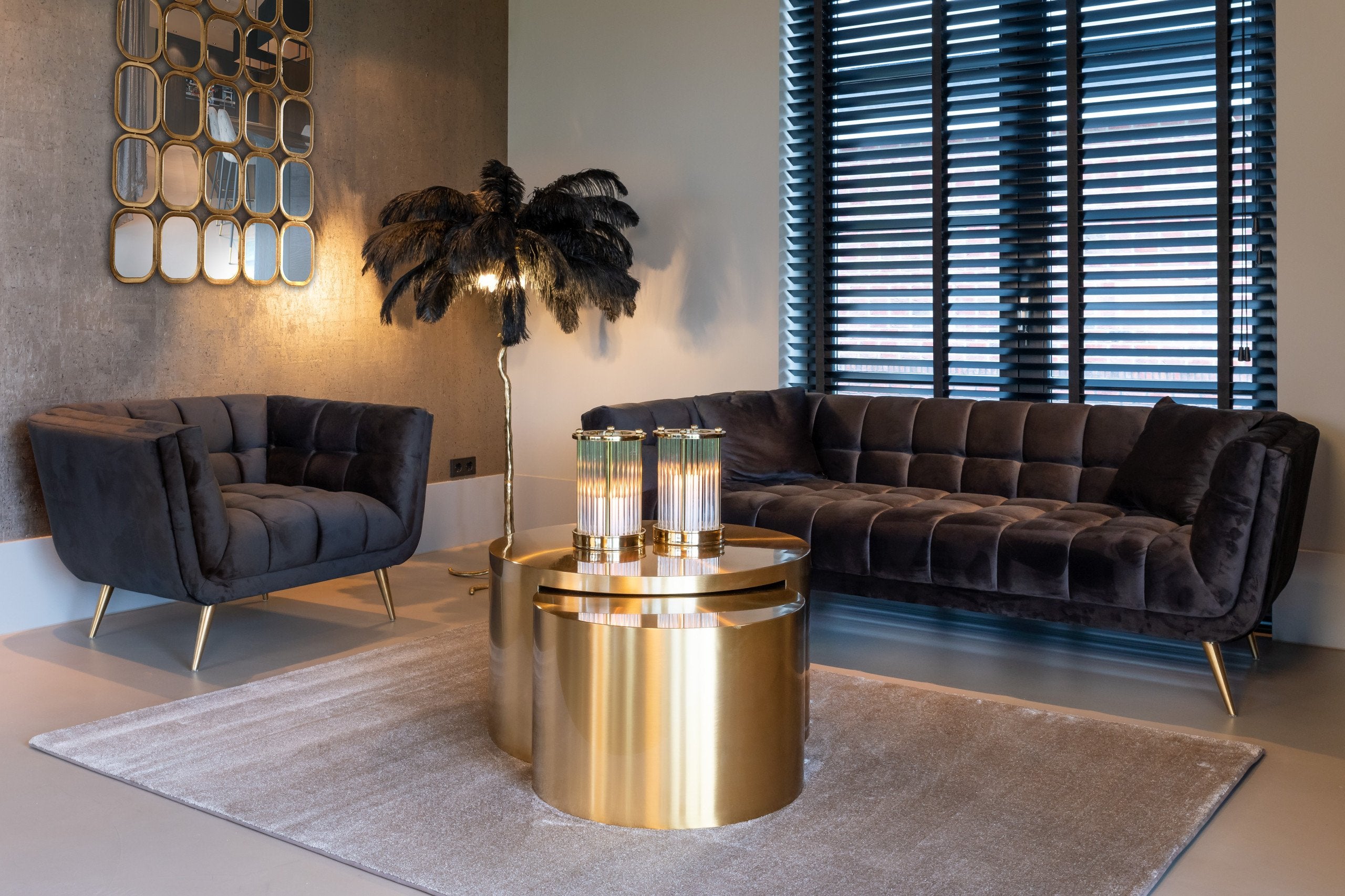 Sofa Huxley anthracite velvet