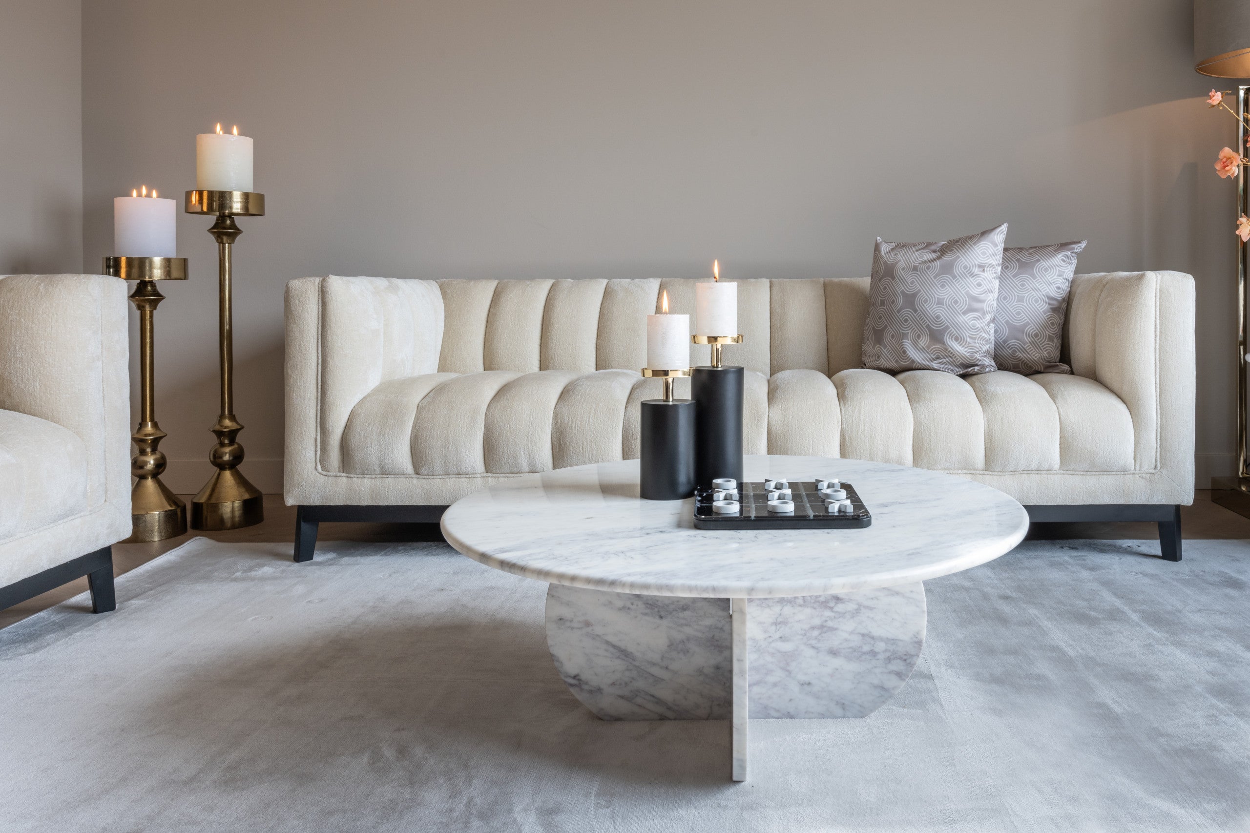 Coffee table Holmes white 90Ø