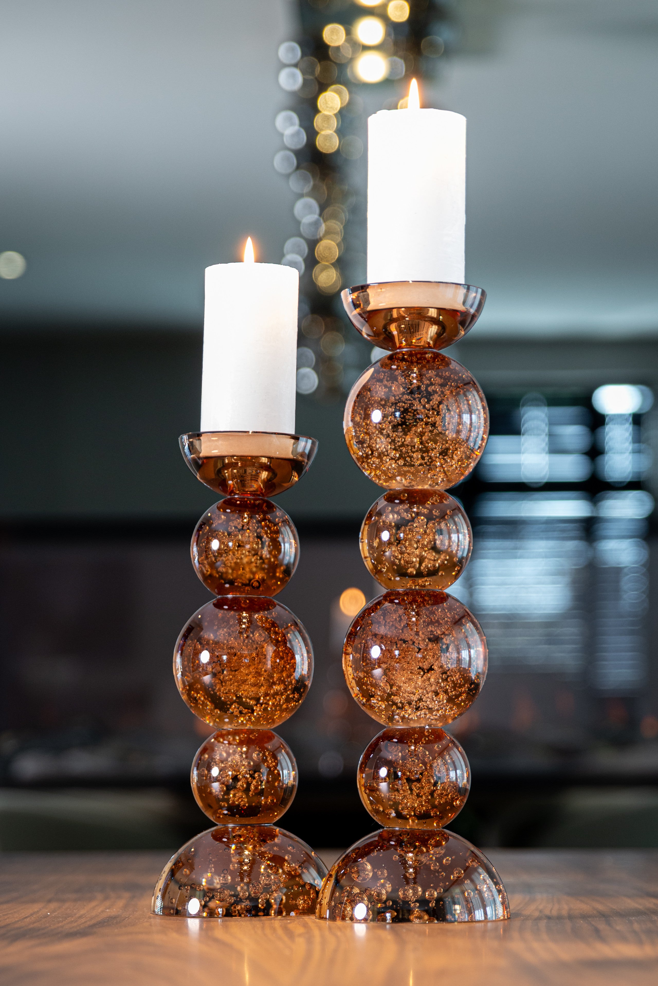 Candle holder Jolita brown large