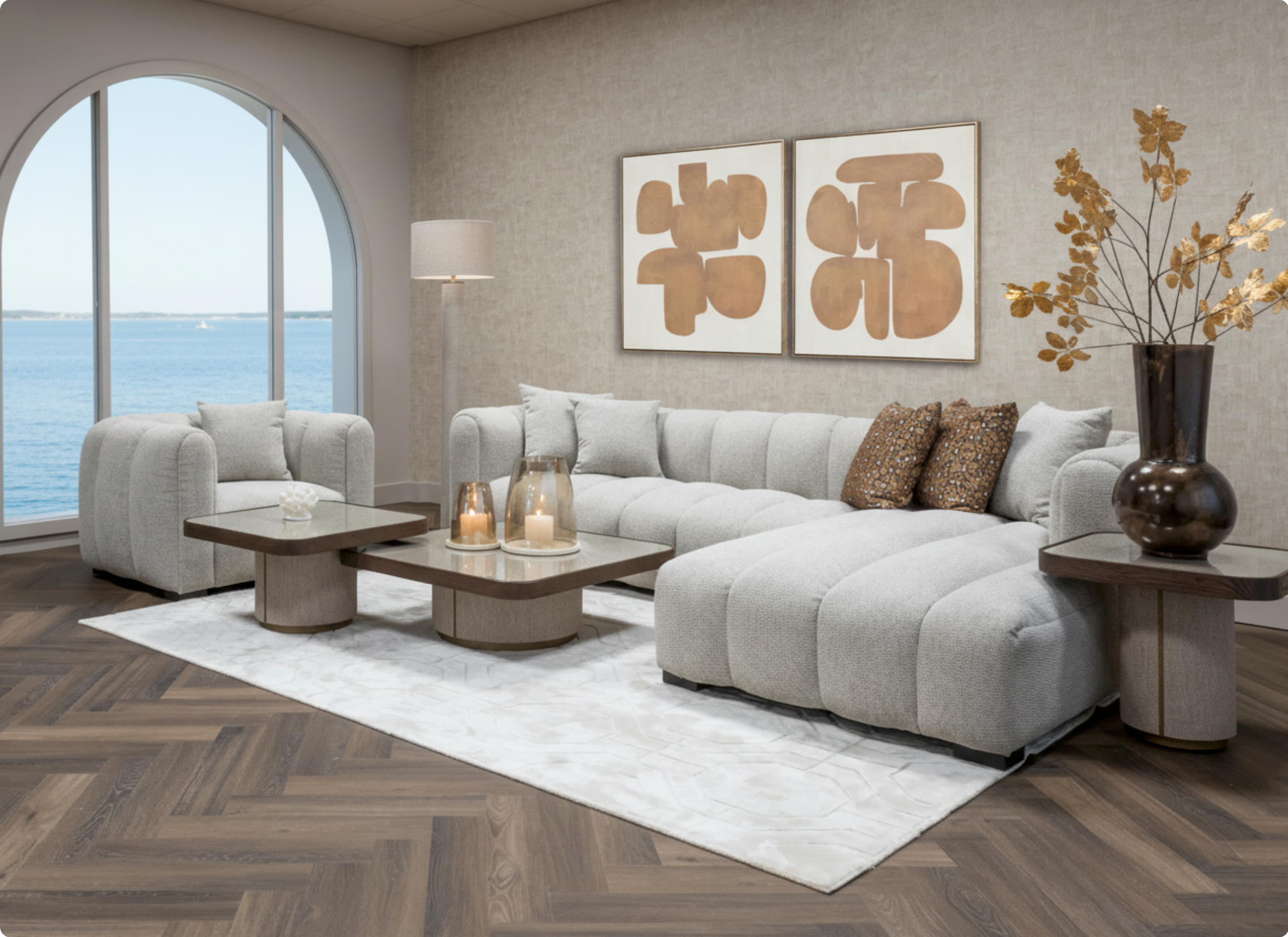 Sofa Novaro natural fancy lounge right