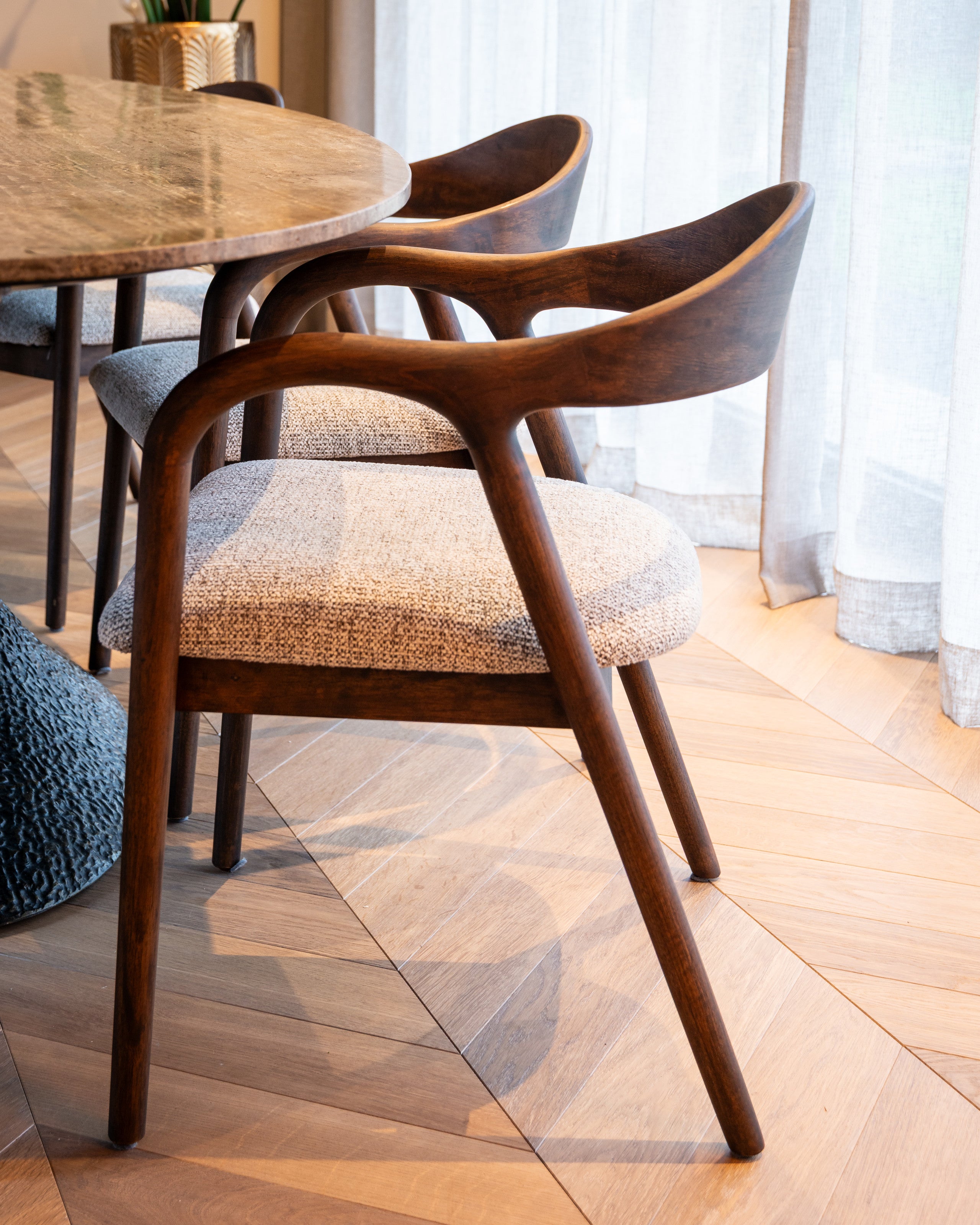 Dining chair Mihara mocca fancy fire retardant