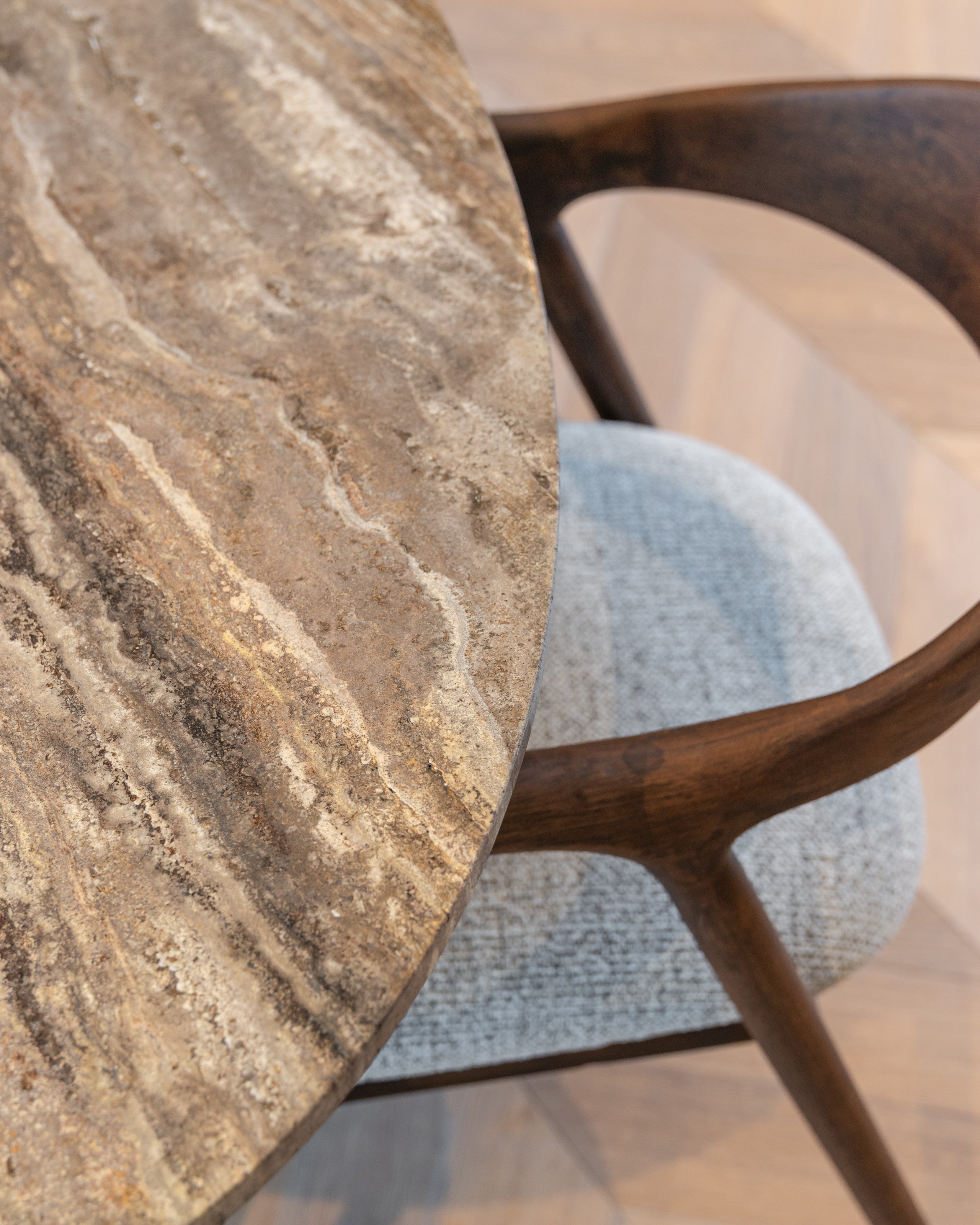 Dining chair Mihara mocca fancy fire retardant