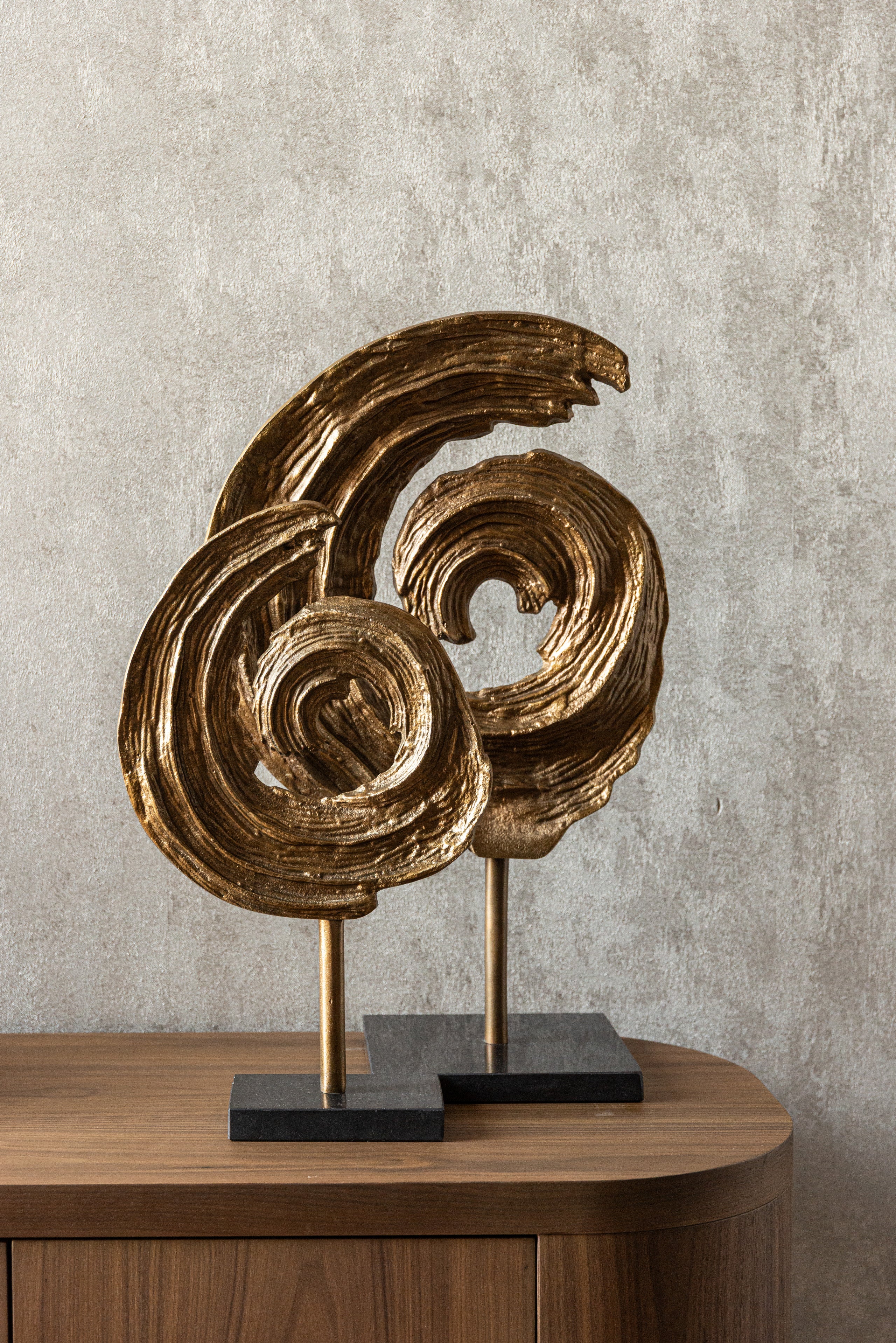 Decorative object Swirl brass antique