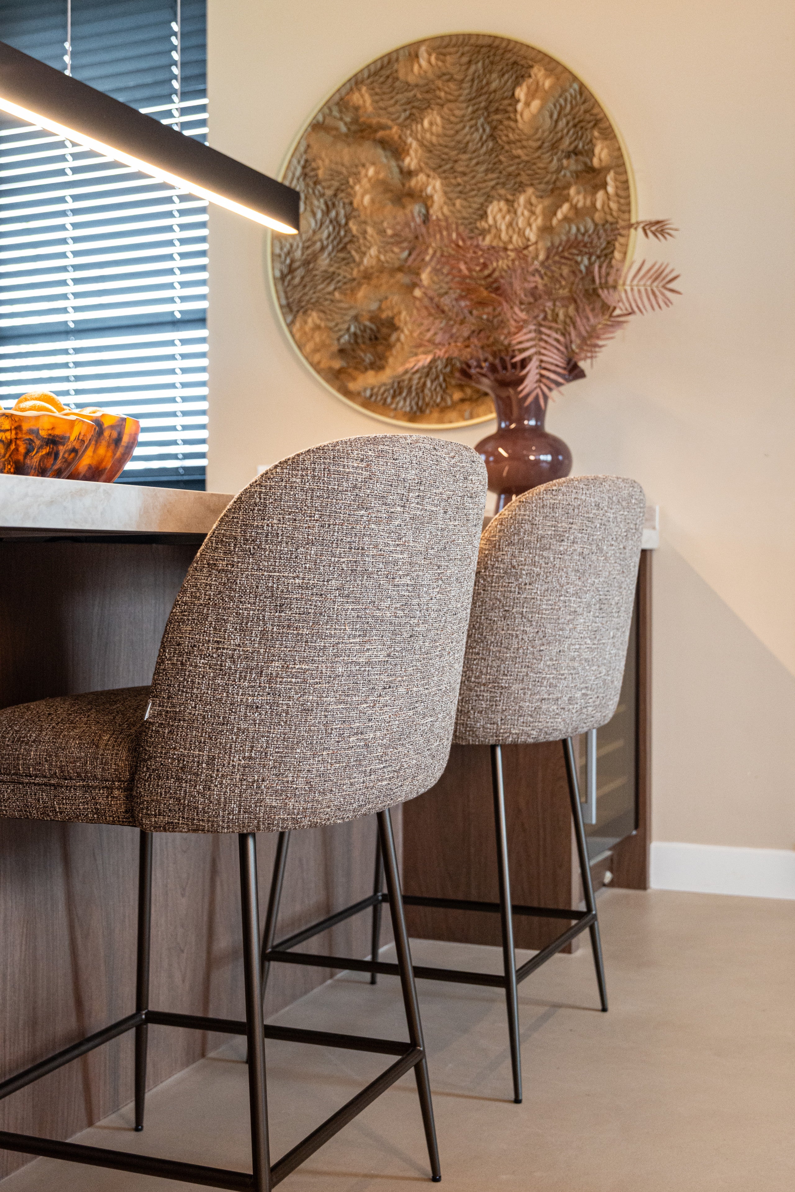 Counter stool Pullitzer brown tweed