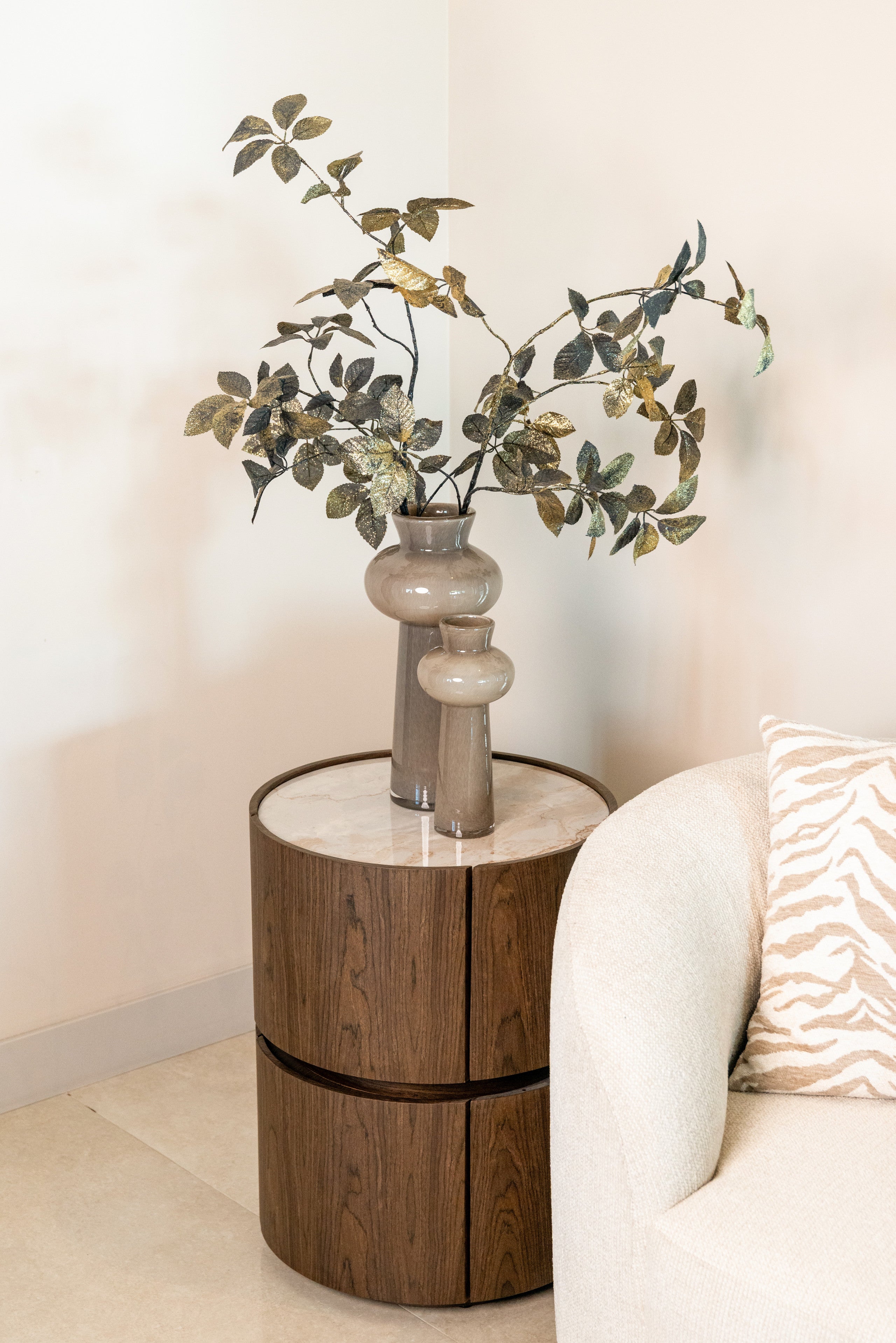 Vase Lunor taupe small
