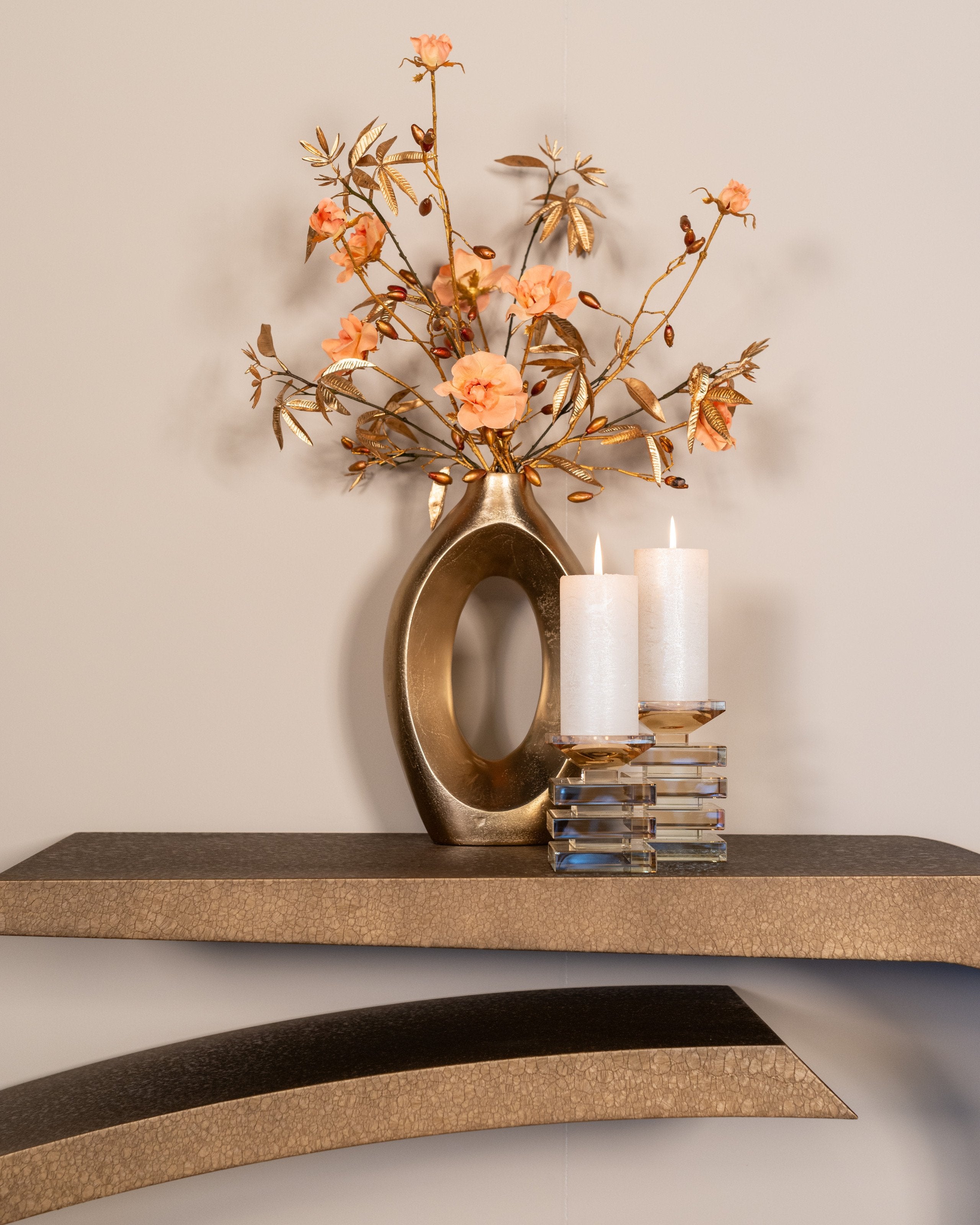 Vase Alma brushed gold large