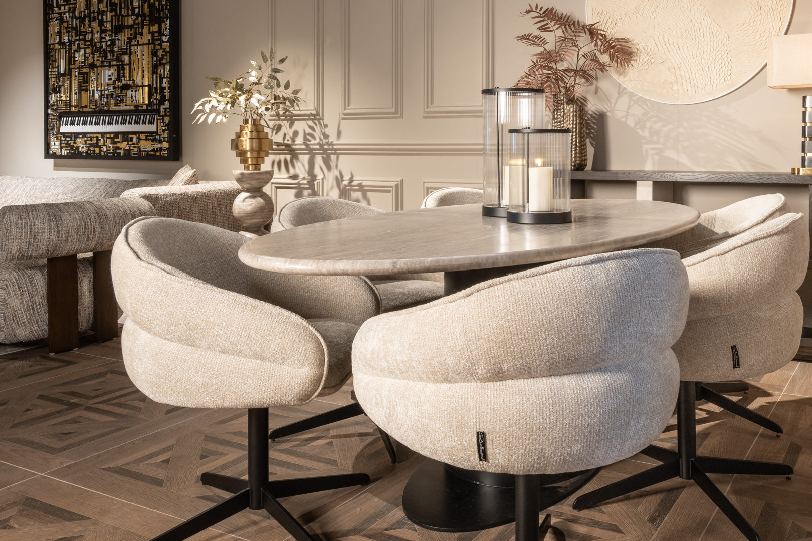 Dining chair Angelina cream unicorn swivel