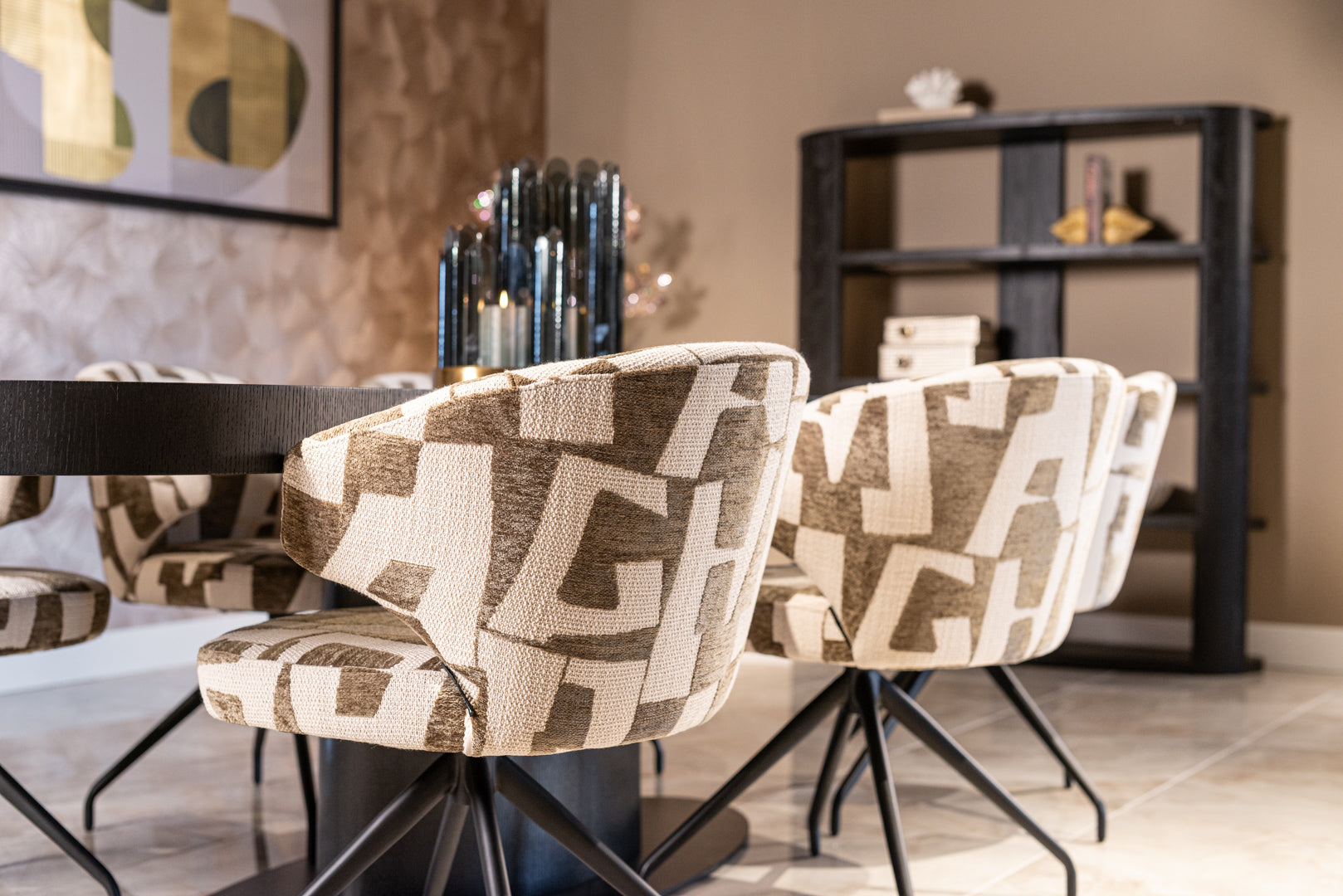 Dining chair Milly biscotti swivel