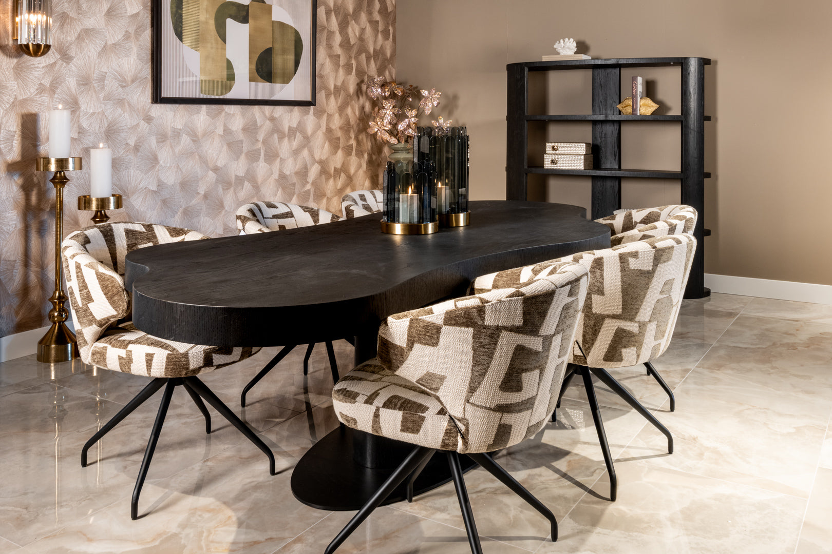 Dining chair Milly biscotti swivel