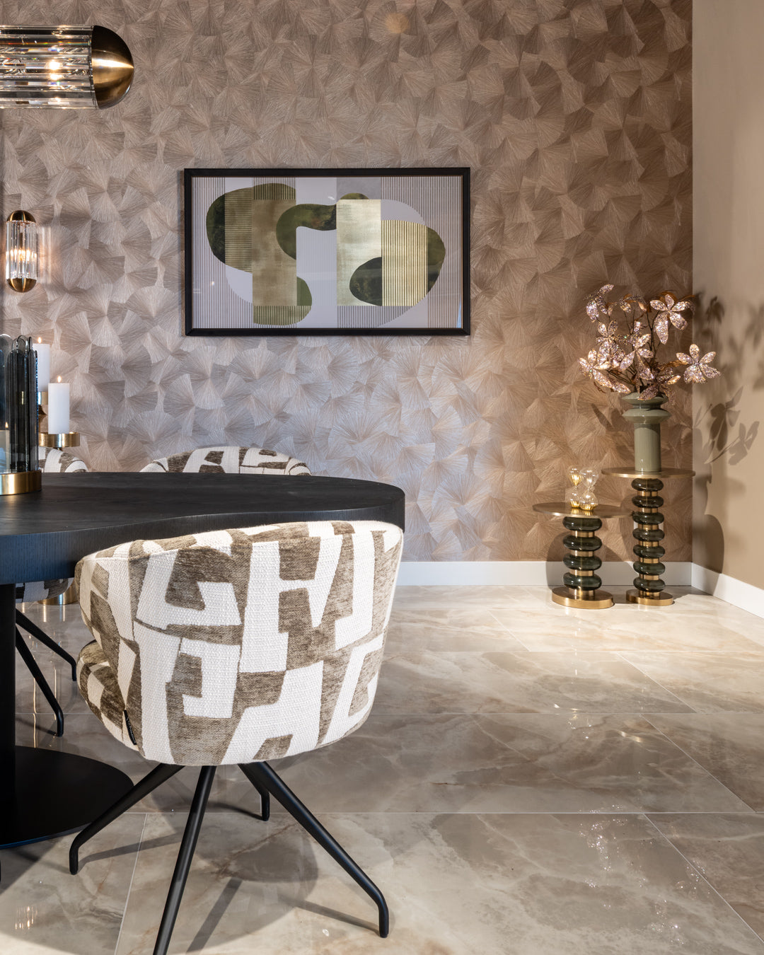 Dining chair Milly biscotti swivel