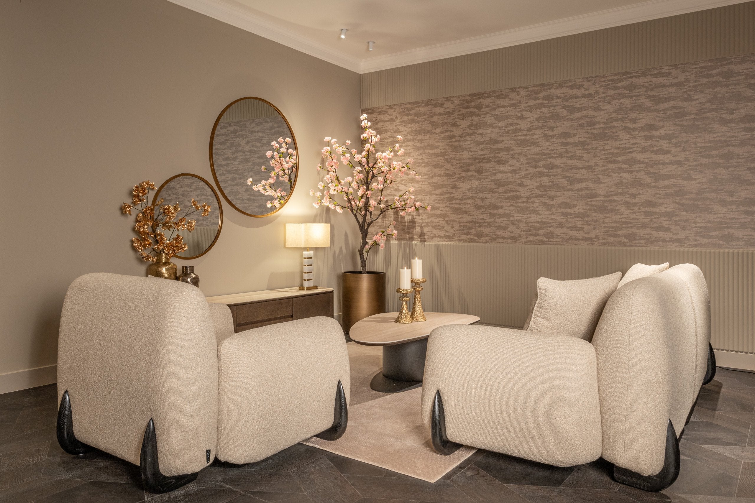 Mirror Maesa gold 90Ø