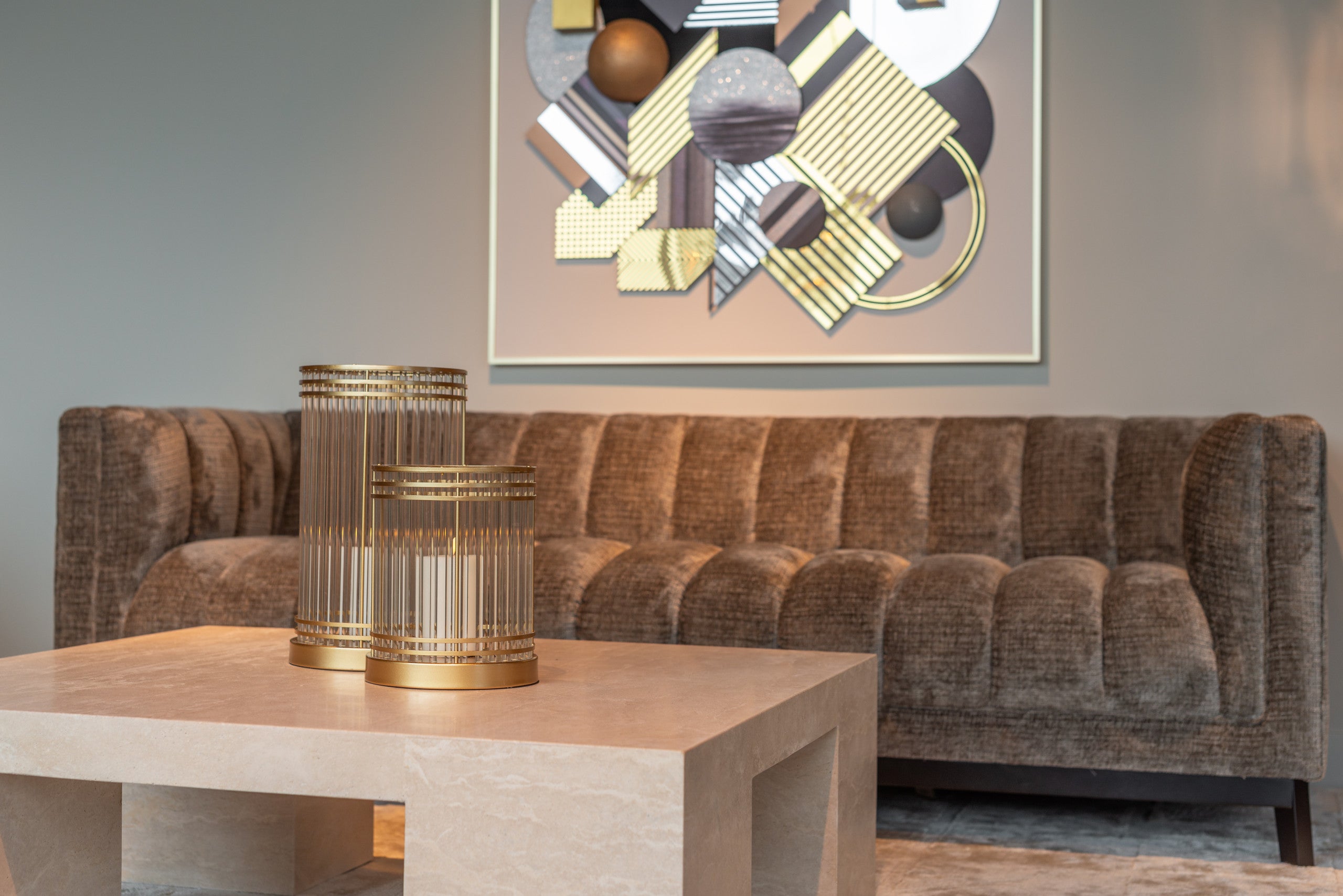 Wall art 3D Block black/gold