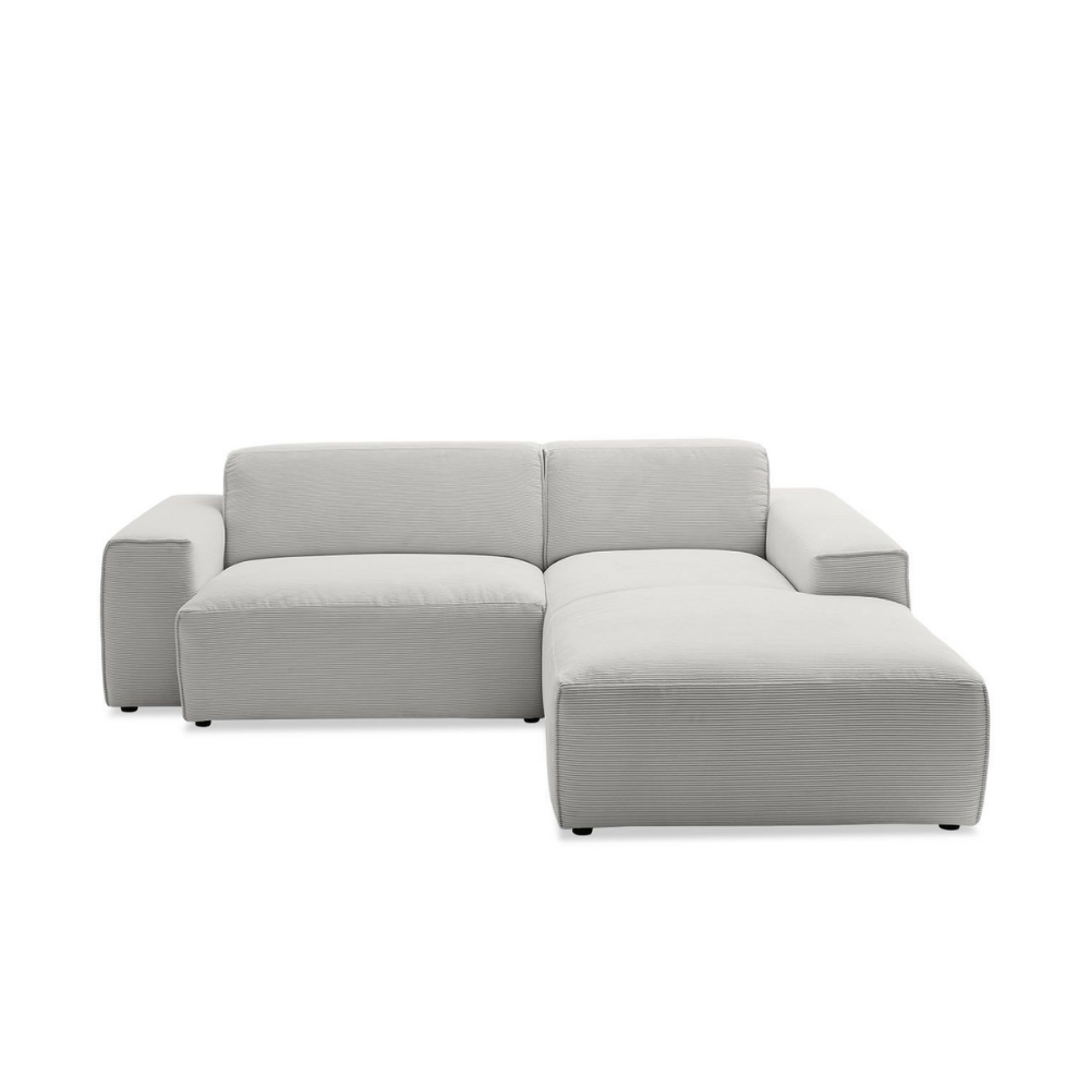 Sofa Linton – Silver – 2.5-Seater with Lounge 228 x 189 cm