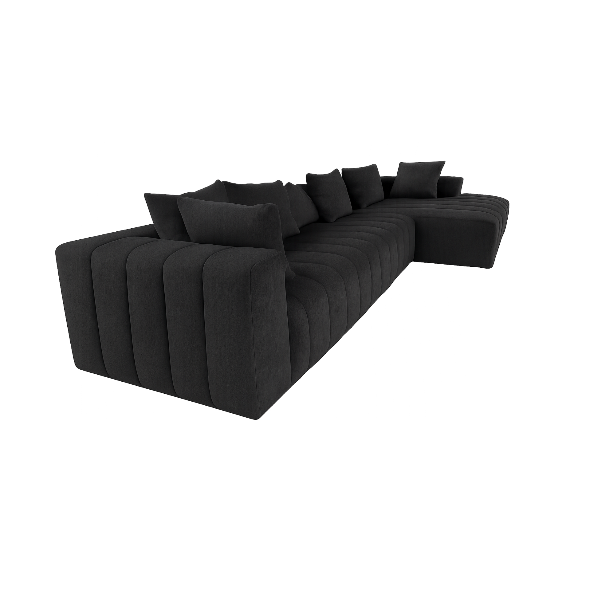Sofa Marano - Oxford Black -  334 × 172 cm - Lounge Right