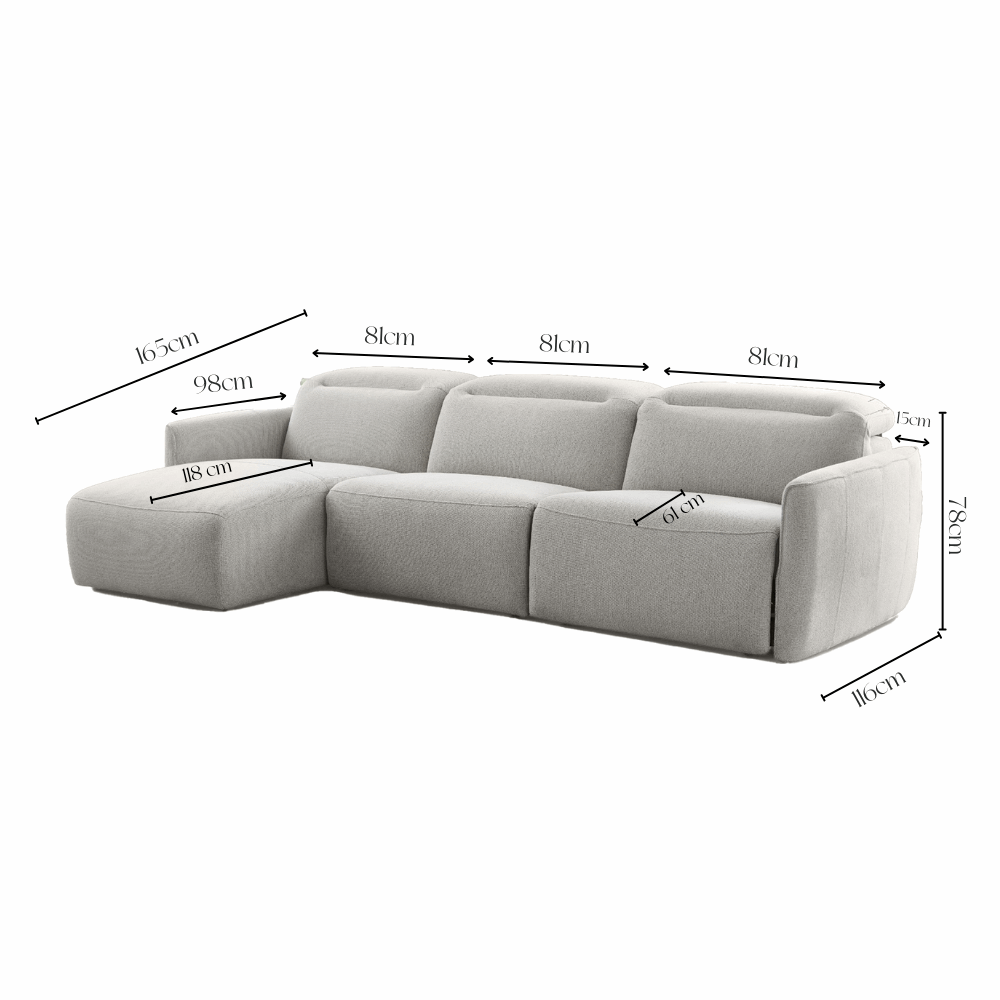 Sofa Valona - Soft Grey | 273 × 165 cm - Lounge Left