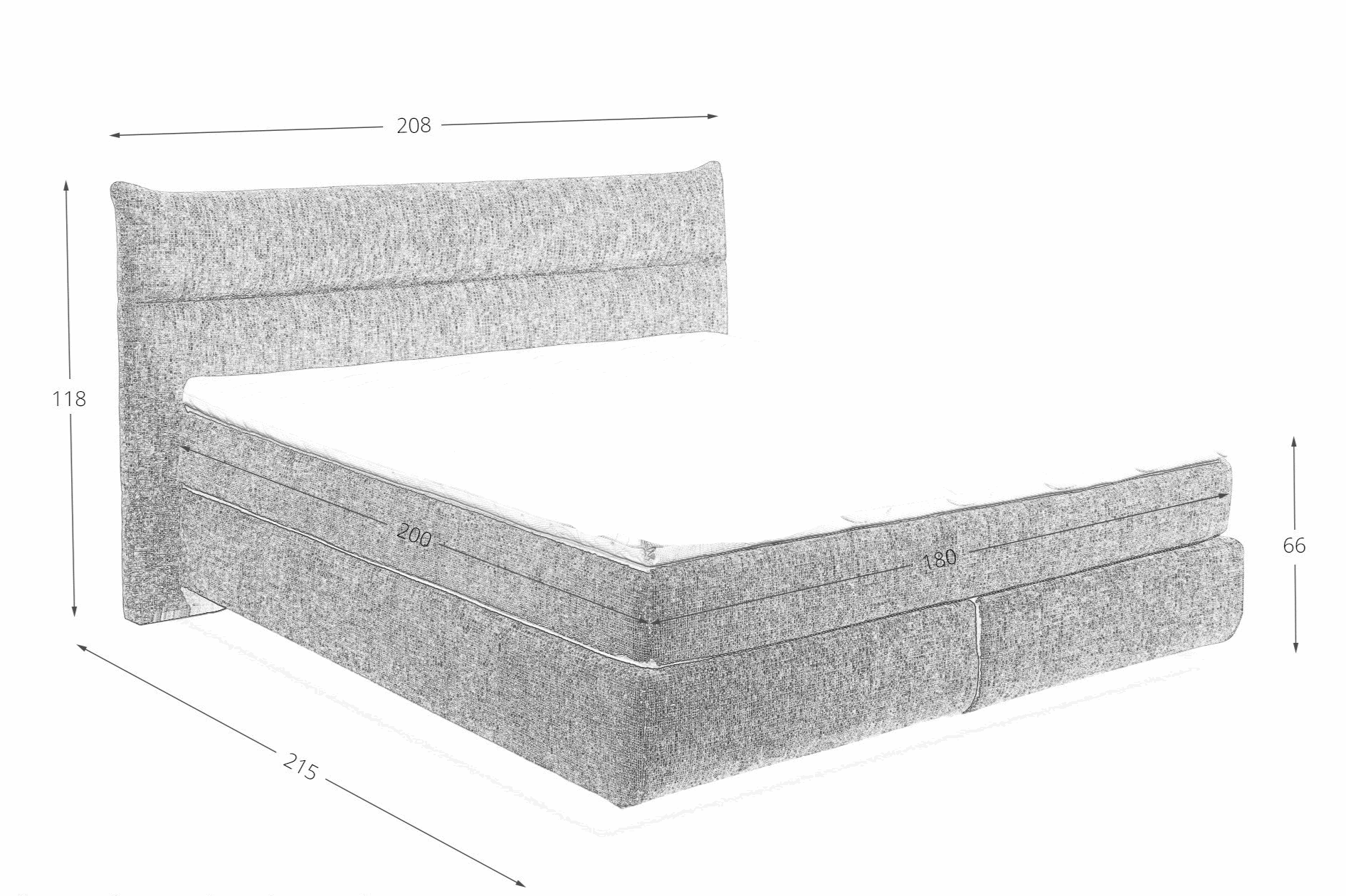 Boxspring Zando - Red | Includes Base and Topper