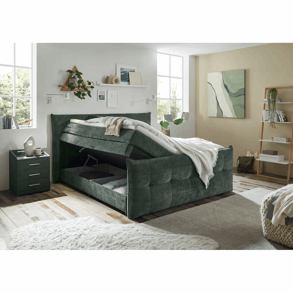 Boxspring Gallardo - Green | Includes Base and Topper
