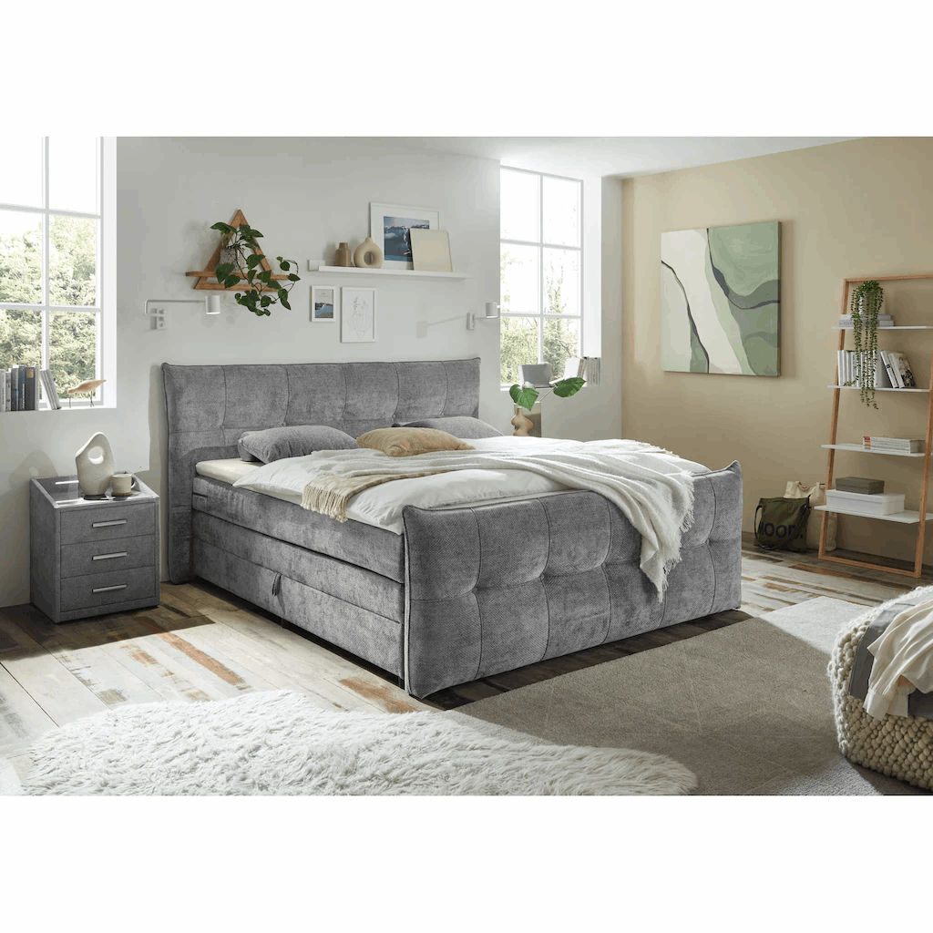 Boxspring Gallardo - Silver | Includes Base and Topper