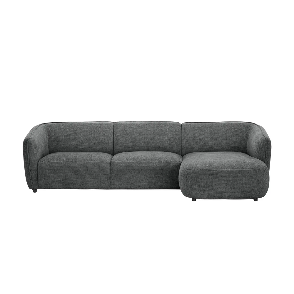 Sofa Cavallo - Black Fabric Corner Sofa 280×152cm