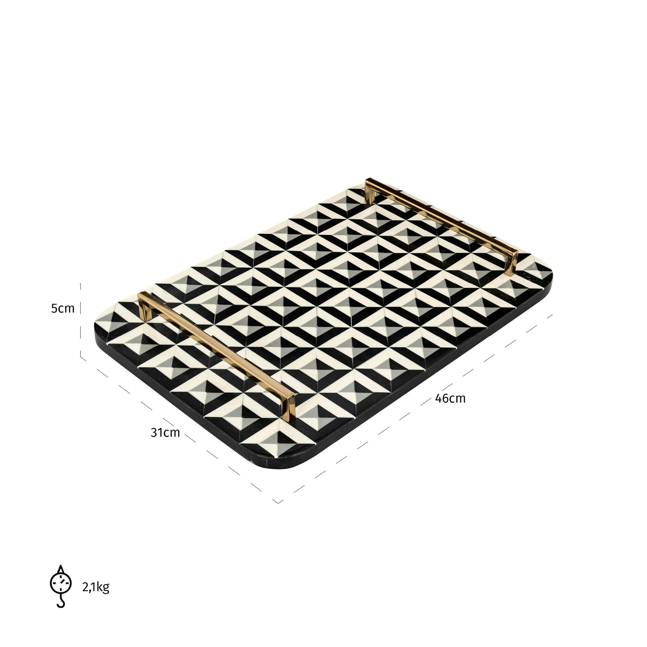 Tray Birte black/white
