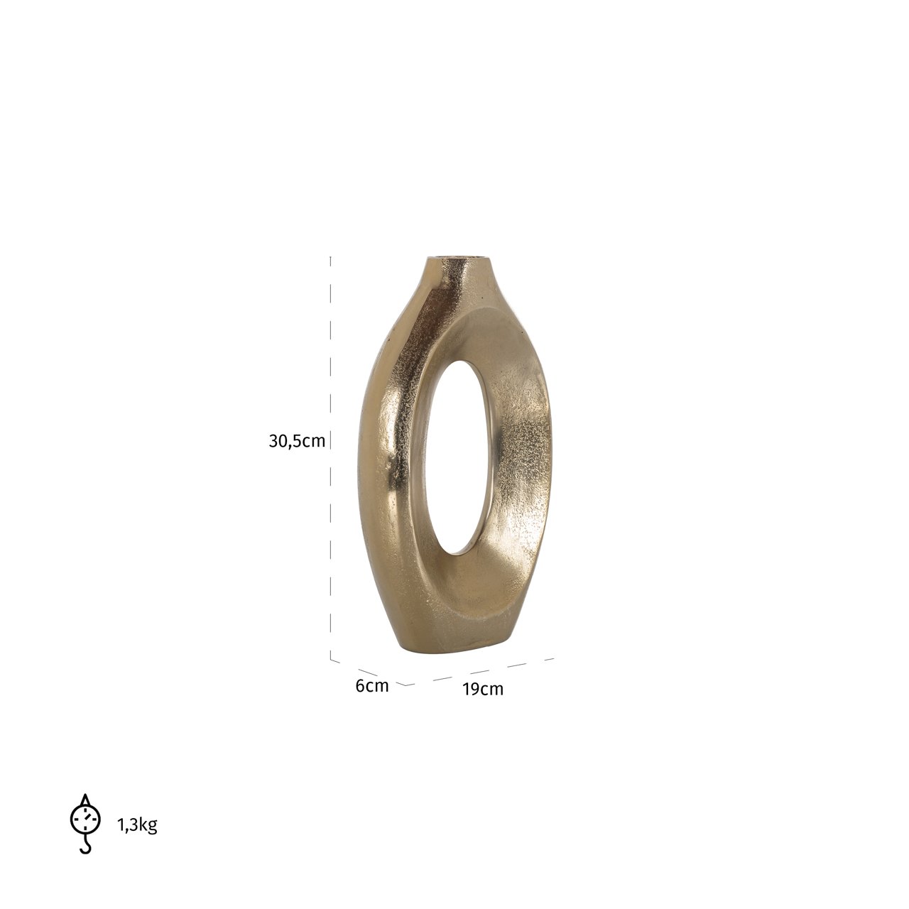 Vase Alma brushed gold small