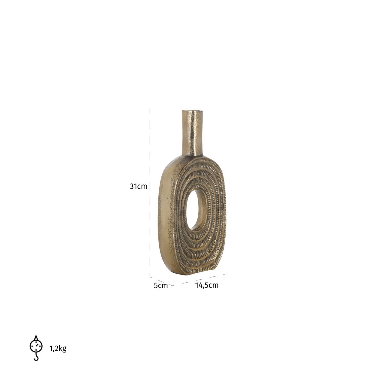 Vase Emar brushed gold small