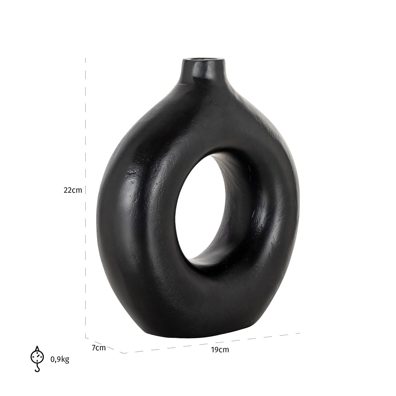 Vase Felice black