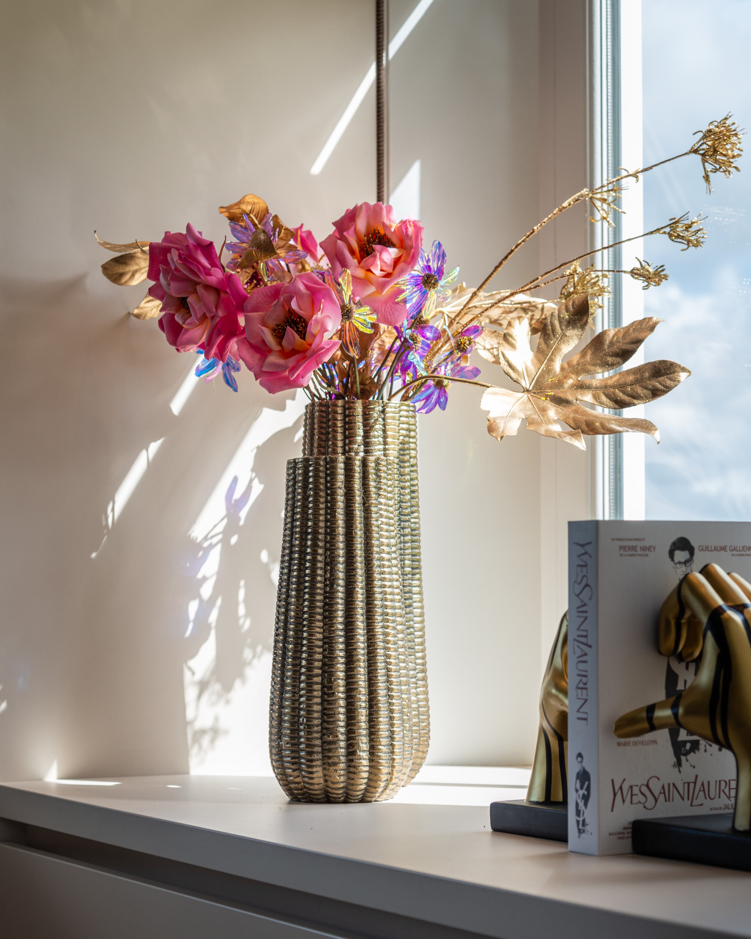 Vase Loran brushed gold large