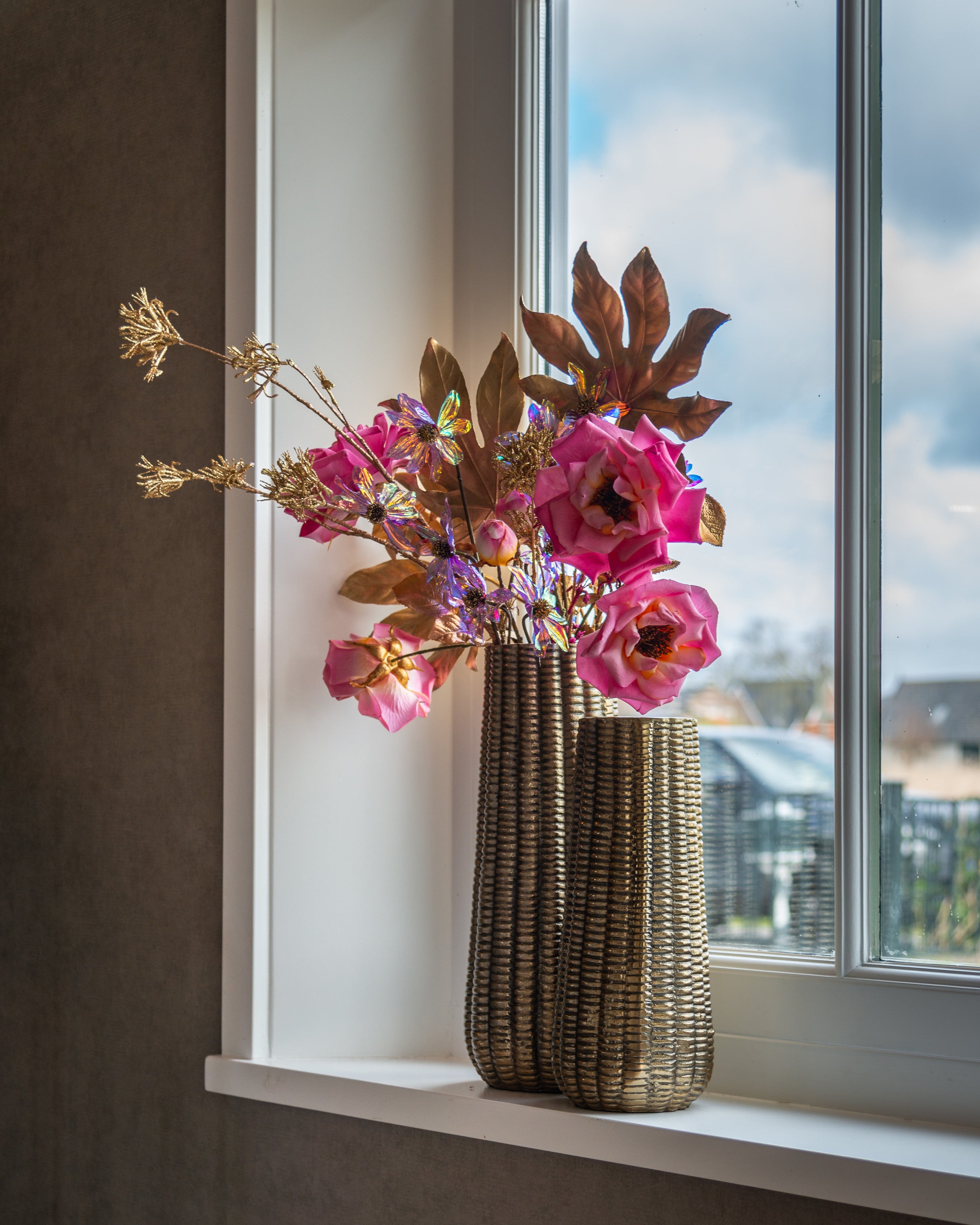 Vase Loran brushed gold large