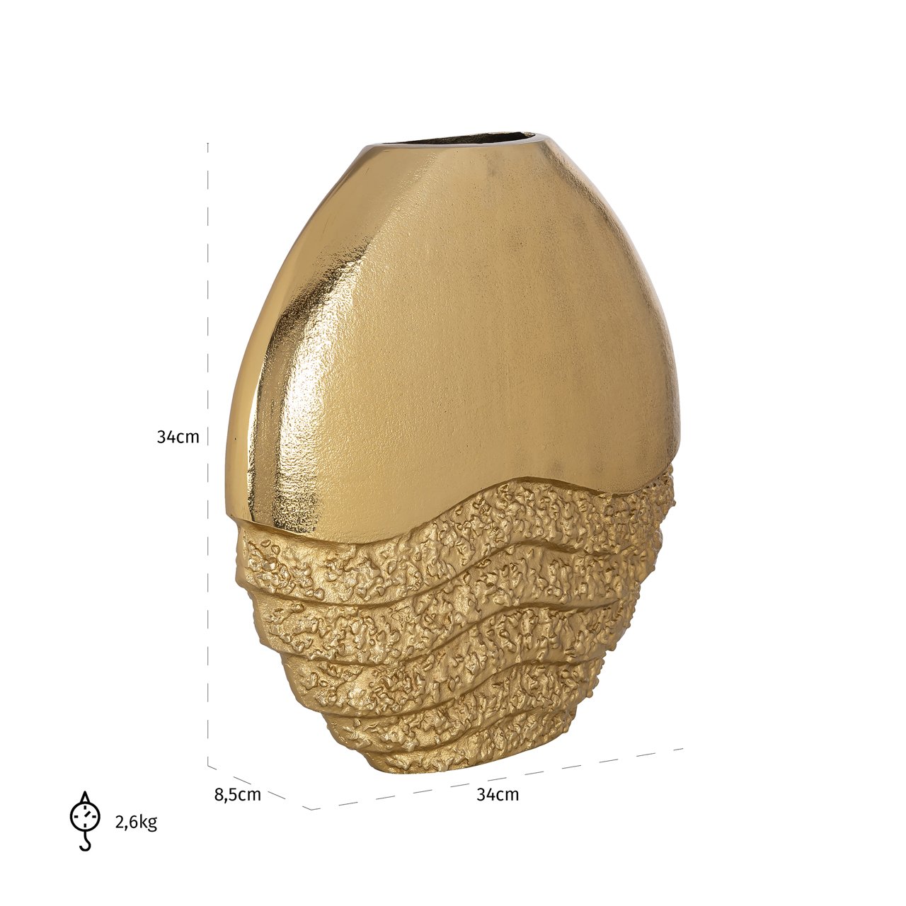 Vase Roxy gold large