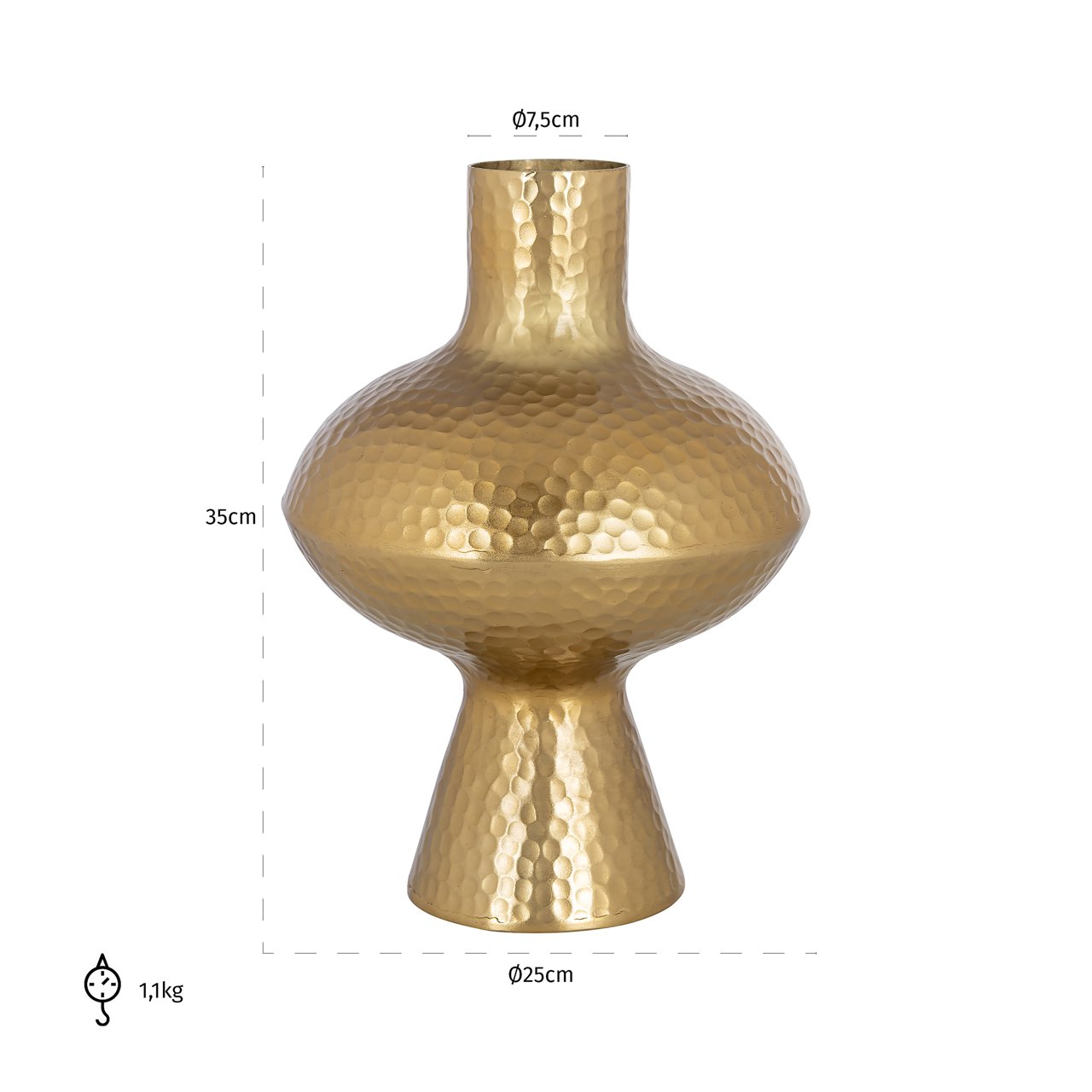 Vase Caitlyn gold small