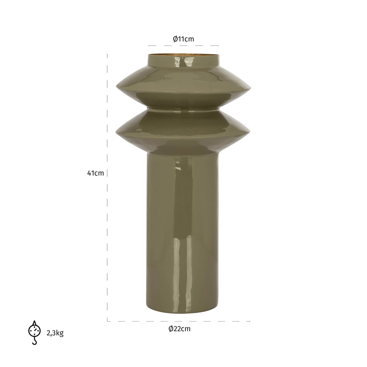 Vase Flora olive