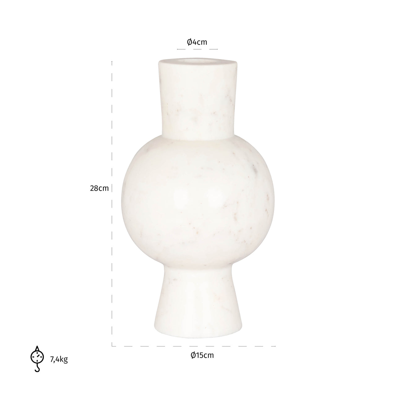 Vase Jonah white